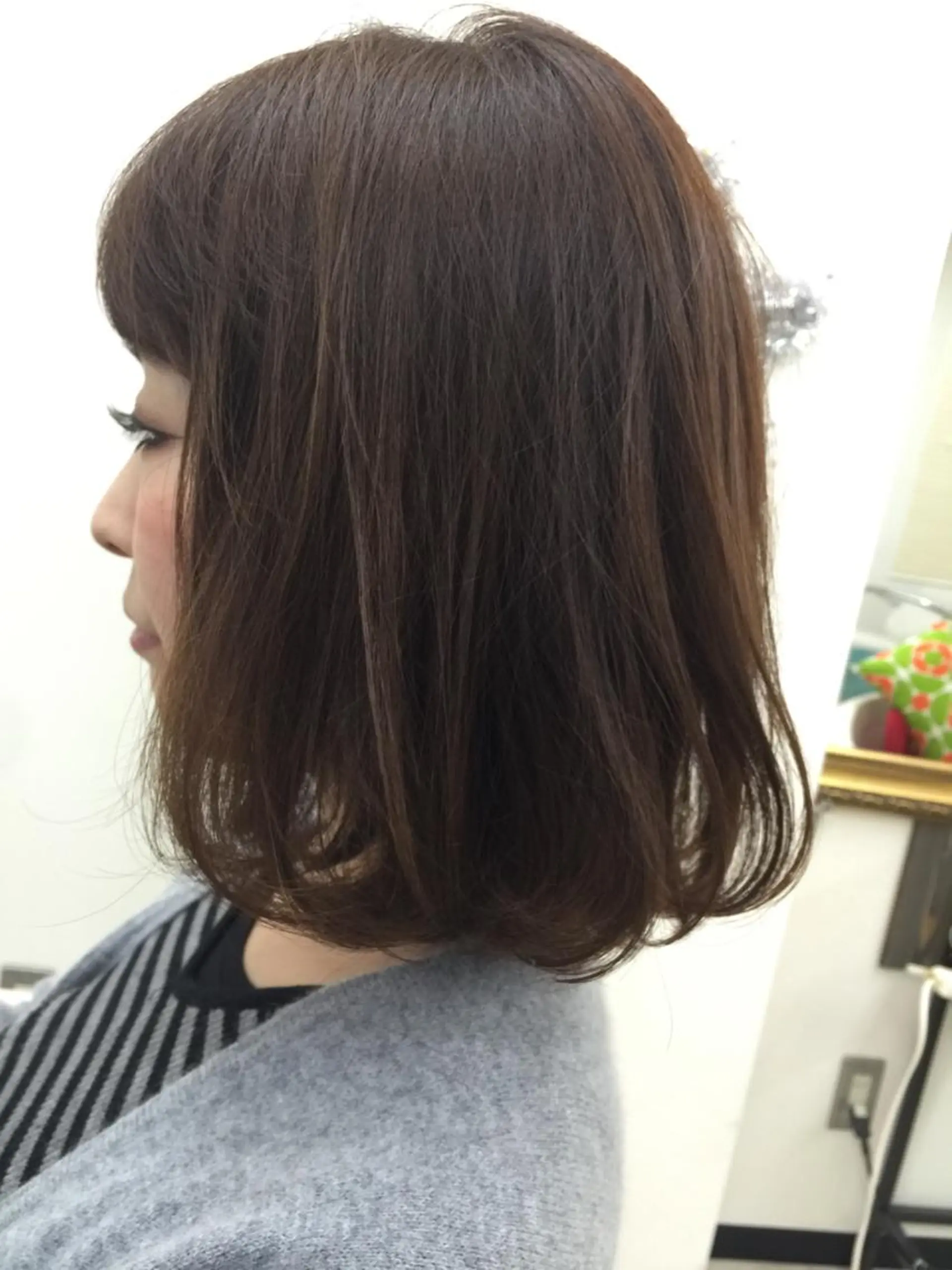 ミディアム パーマ 縮毛矯正 カット 縮毛矯正 hama yukiのヘアスタイル