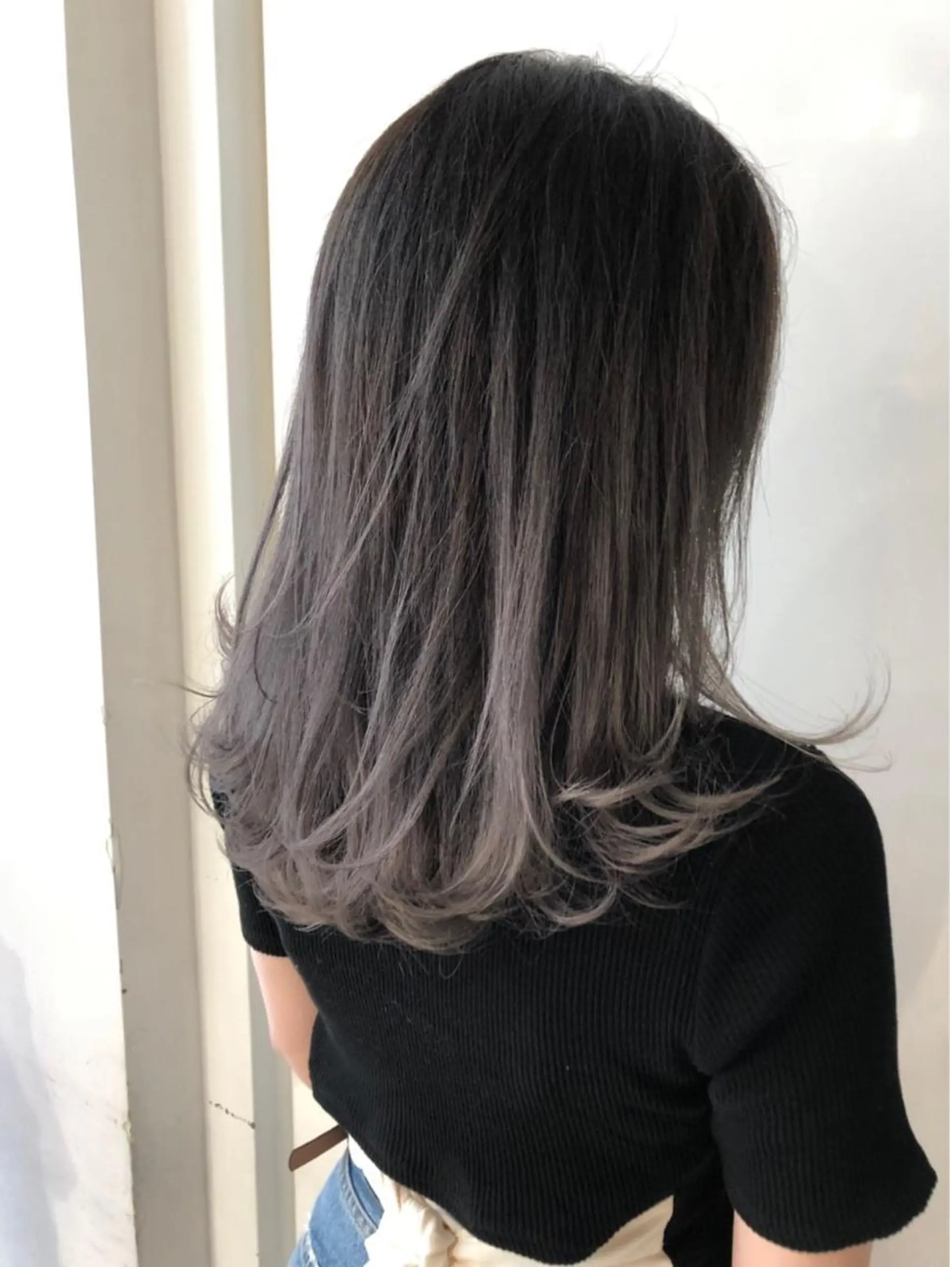 ミディアム カラー ヘアアレンジ 黒髪 ブリーチ ダブルカラー 【公式】amble luxe池袋東口🩷のヘアスタイル