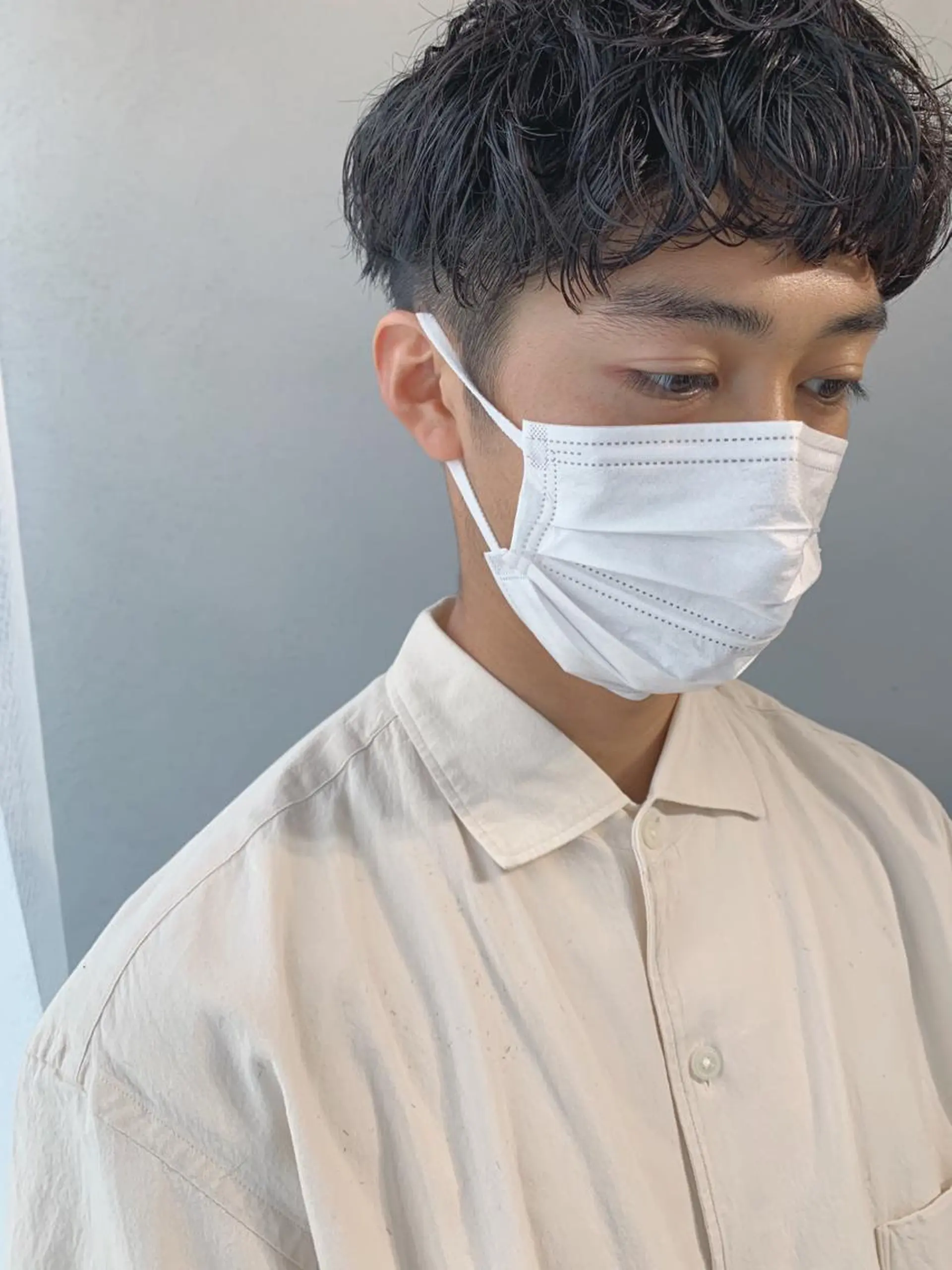 ショート パーマ メンズ ボブパーマコテ巻き風 パーマNo1深江秀平のヘアスタイル