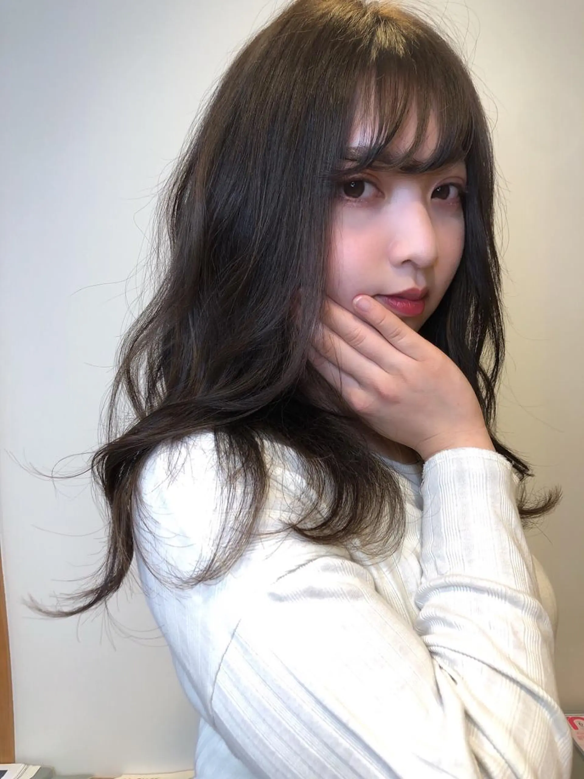 ロング カラー ヘアアレンジ ブルーカラー ブルージュ カット ヘアカラー 永井 亜実のヘアスタイル