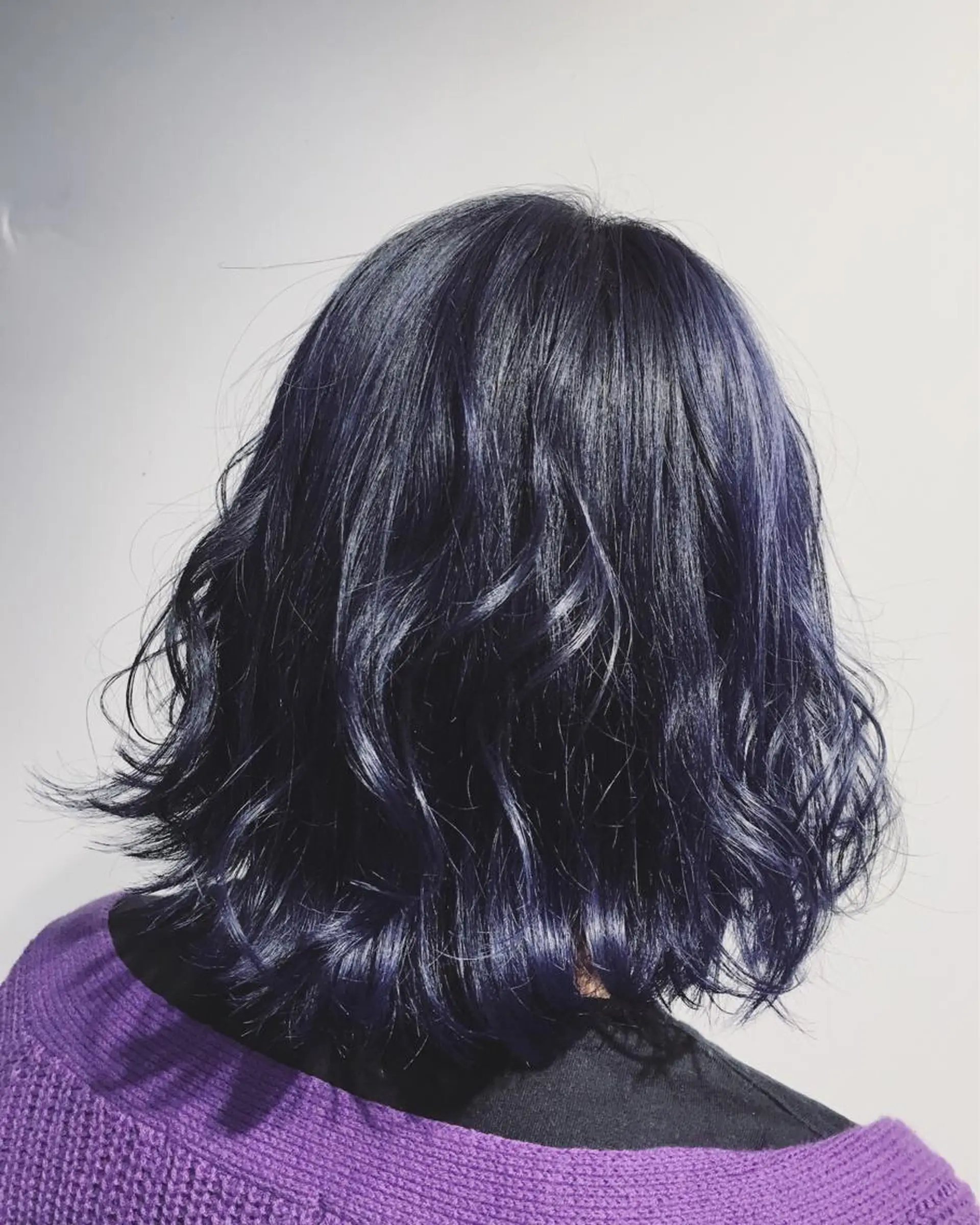 ミディアム カラー ブルーカラー ネイビーカラー 外ハネヘア Lee東三国 店長 谷辻誠志のヘアスタイル