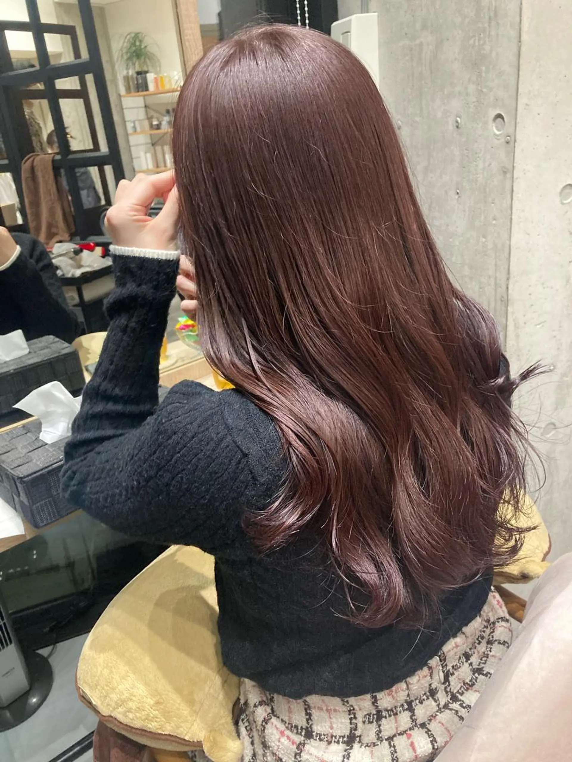 セミロング ヘアカラー トリートメント ✨色持ちの良い艶 カラー✨蟹江真世のヘアスタイル