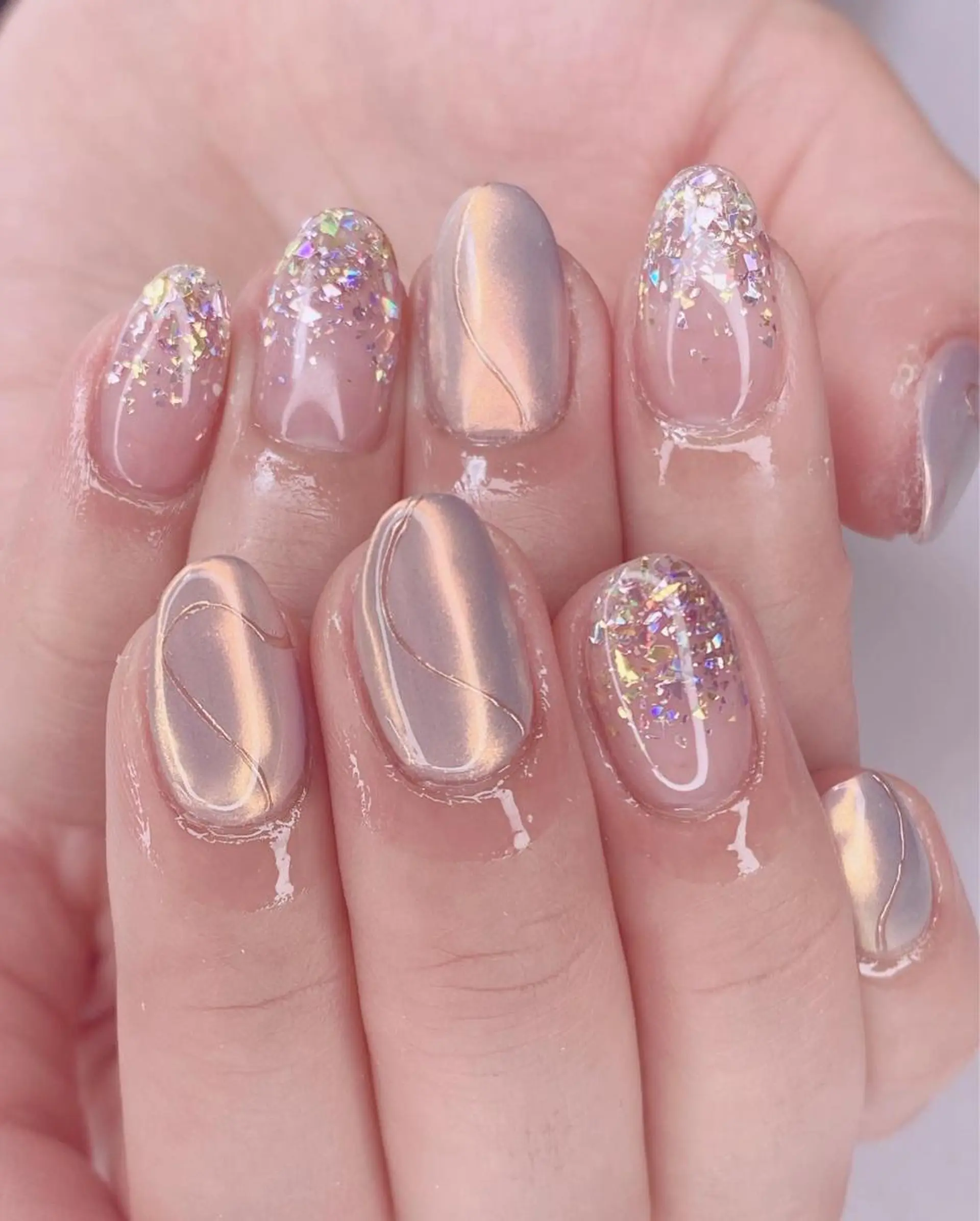 ネイル アートネイル オーロラネイル 桜ネイル クリアネイル フレンチネイル Ｎail Ｓalon ertiのネイルデザイン