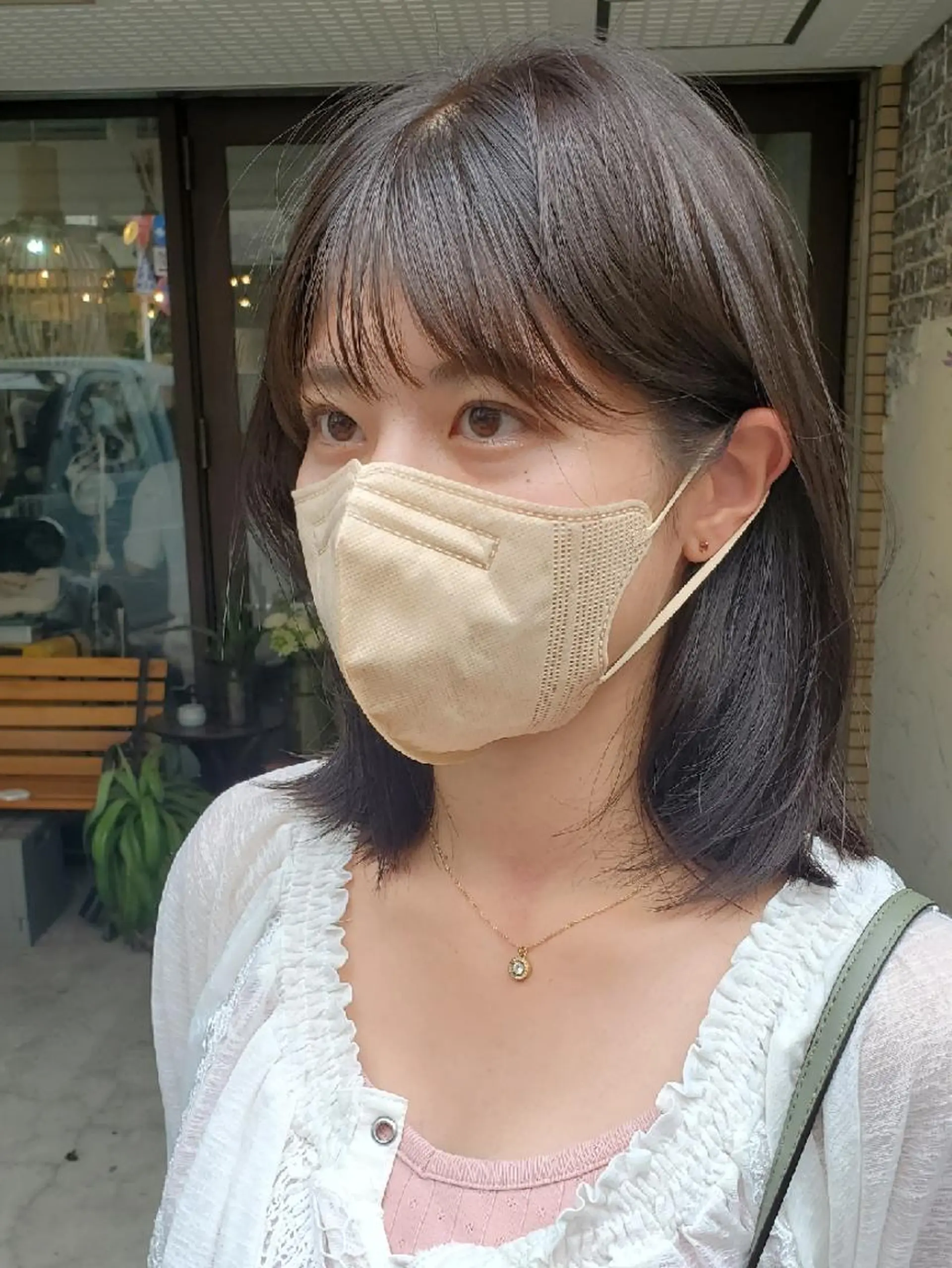 ミディアム カラー パーマ 切りっぱなしボブ ショートボブ ミディアムパーマ バレイヤージュ ベージュカラー カット ヘアカラー 縮毛矯正 トリートメント 韓国ヘア レイヤー くびれヘアMATSUのヘアスタイル