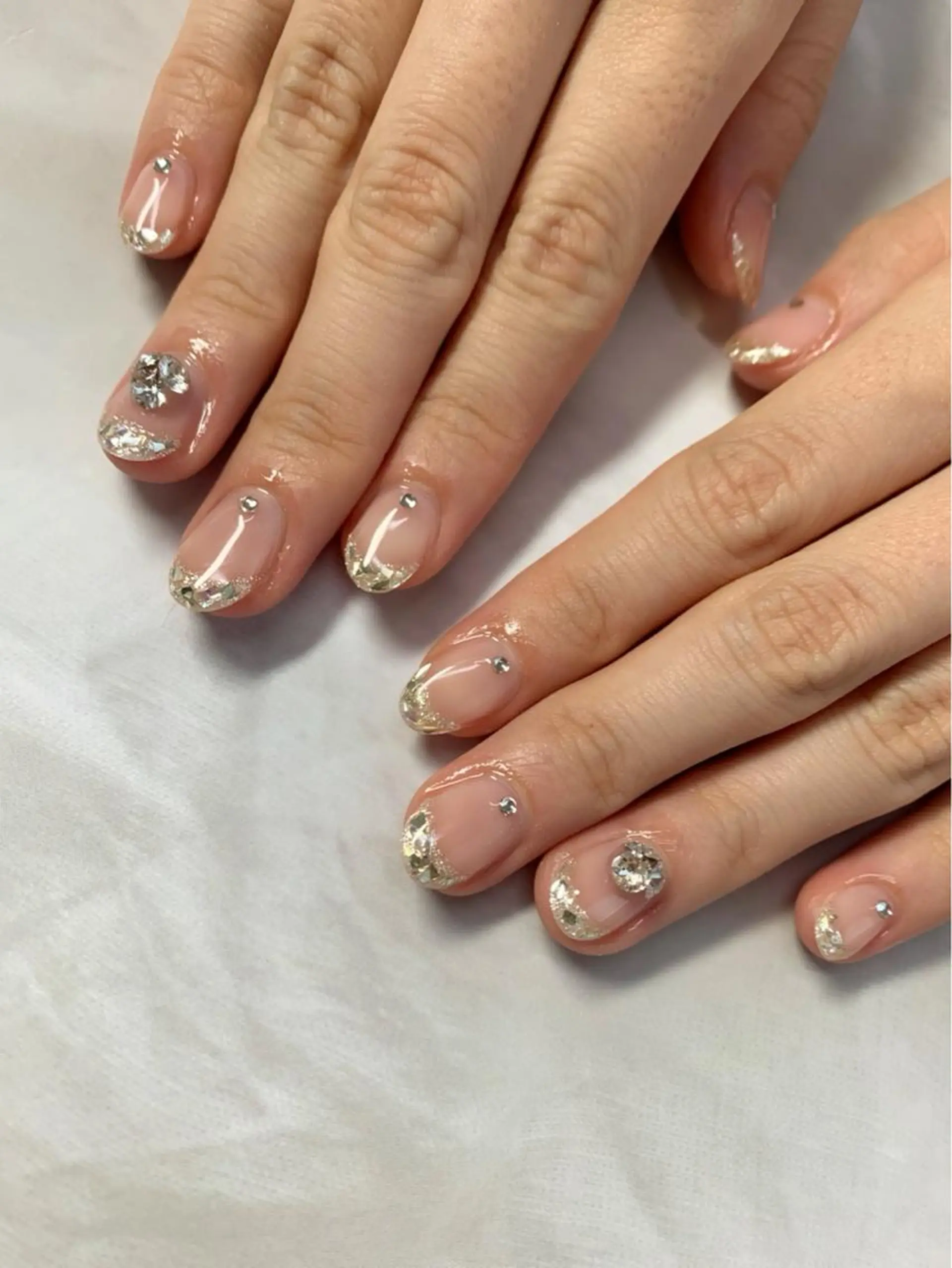 ネイル フレンチネイル ガラスフレンチ キラキラネイル oco nailのその他イメージ