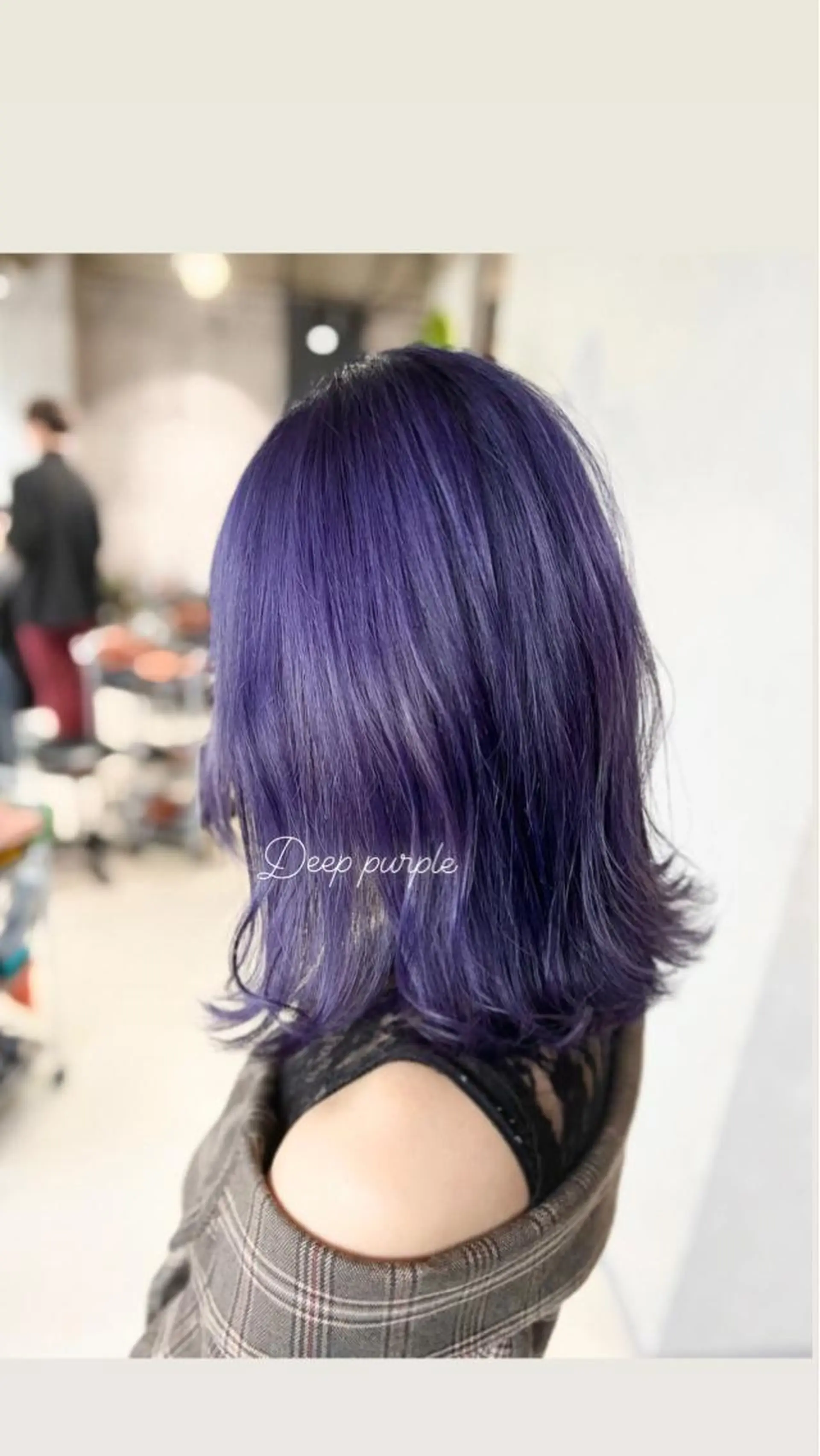 ミディアム カラー パープルカラー mimiiy梅田 中崎町ハイトーンのヘアスタイル