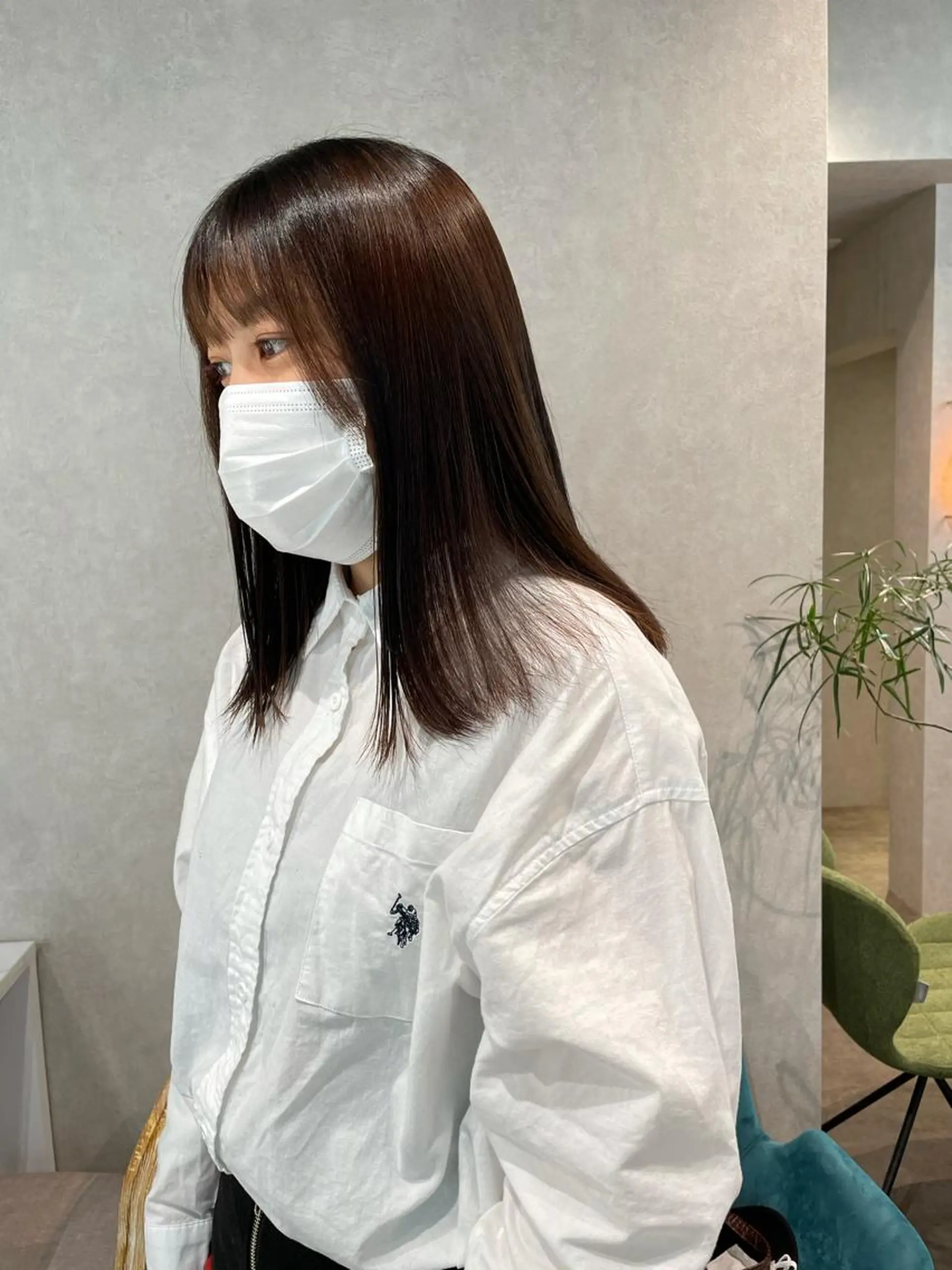 セミロング カラー 髪質改善 トリートメント ナチュラル透明感🌱 小山美樹子のヘアスタイル