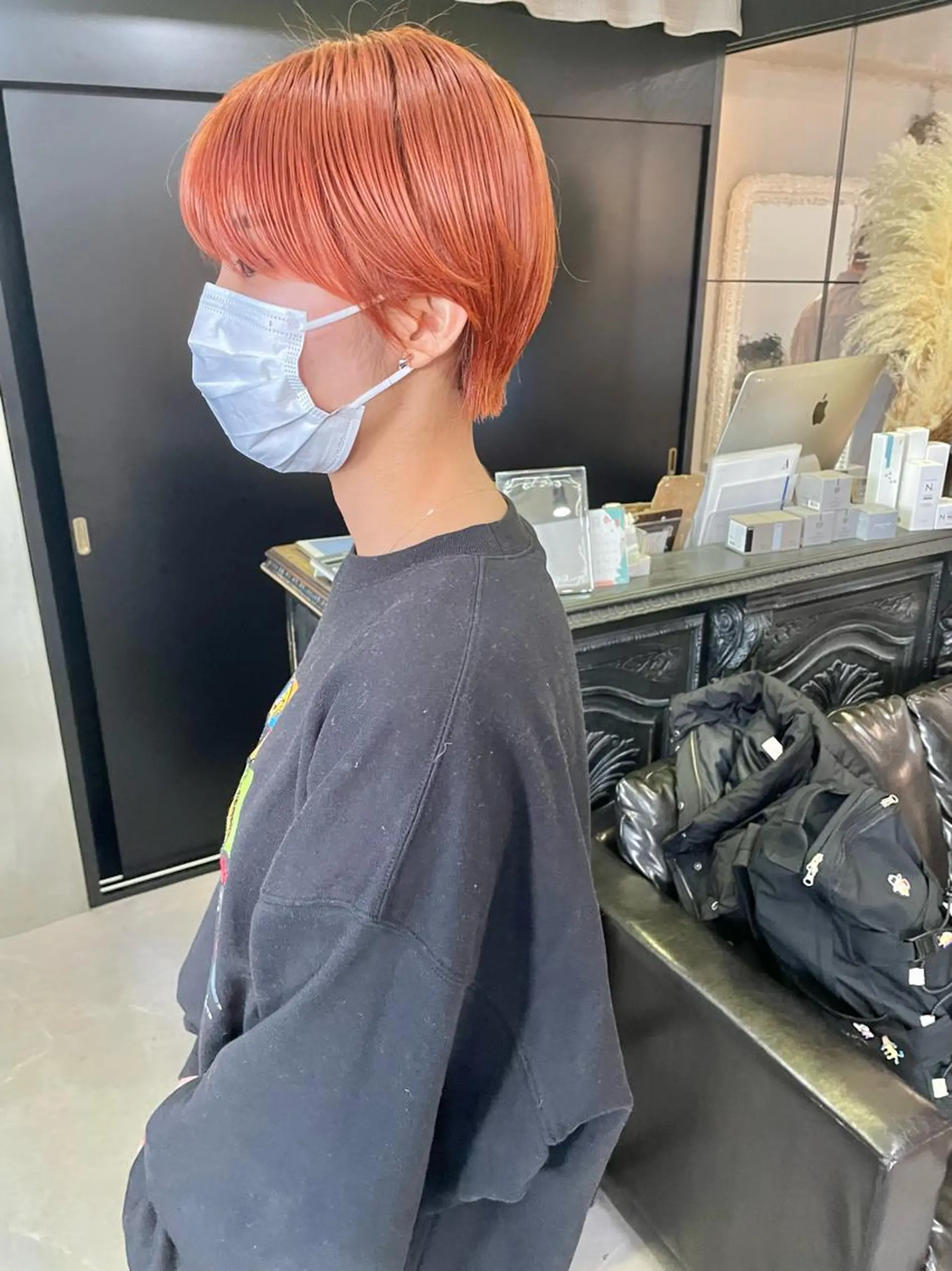 ショート カラー オレンジ ショートヘア カット ヘアカラー トリートメント ショート・ボブ ・ウルフ✂︎IMAIのヘアスタイル