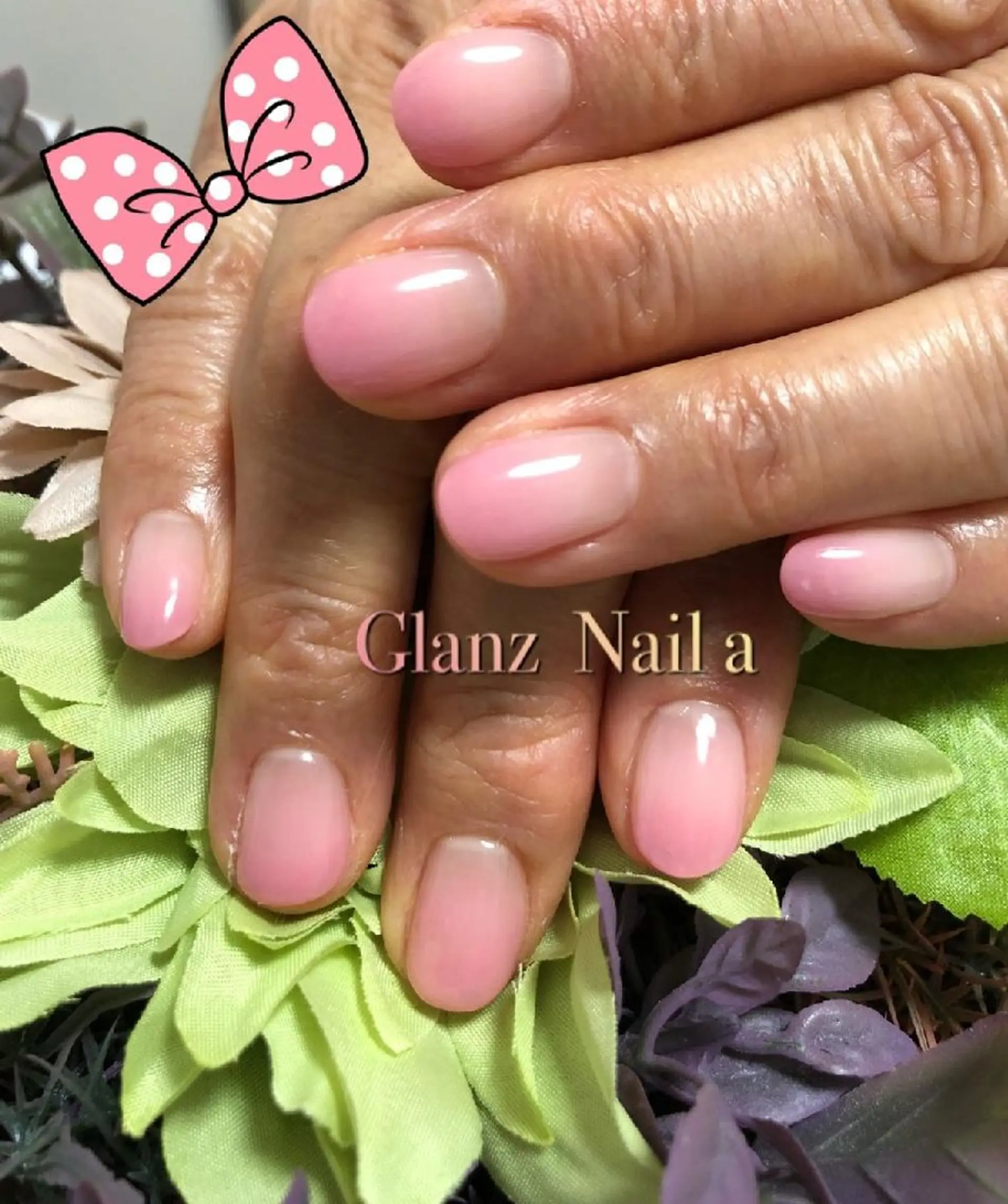 ネイル グラデーション オフィスネイル ピンク ブライダルネイル Glanz  Nail aのネイルデザイン