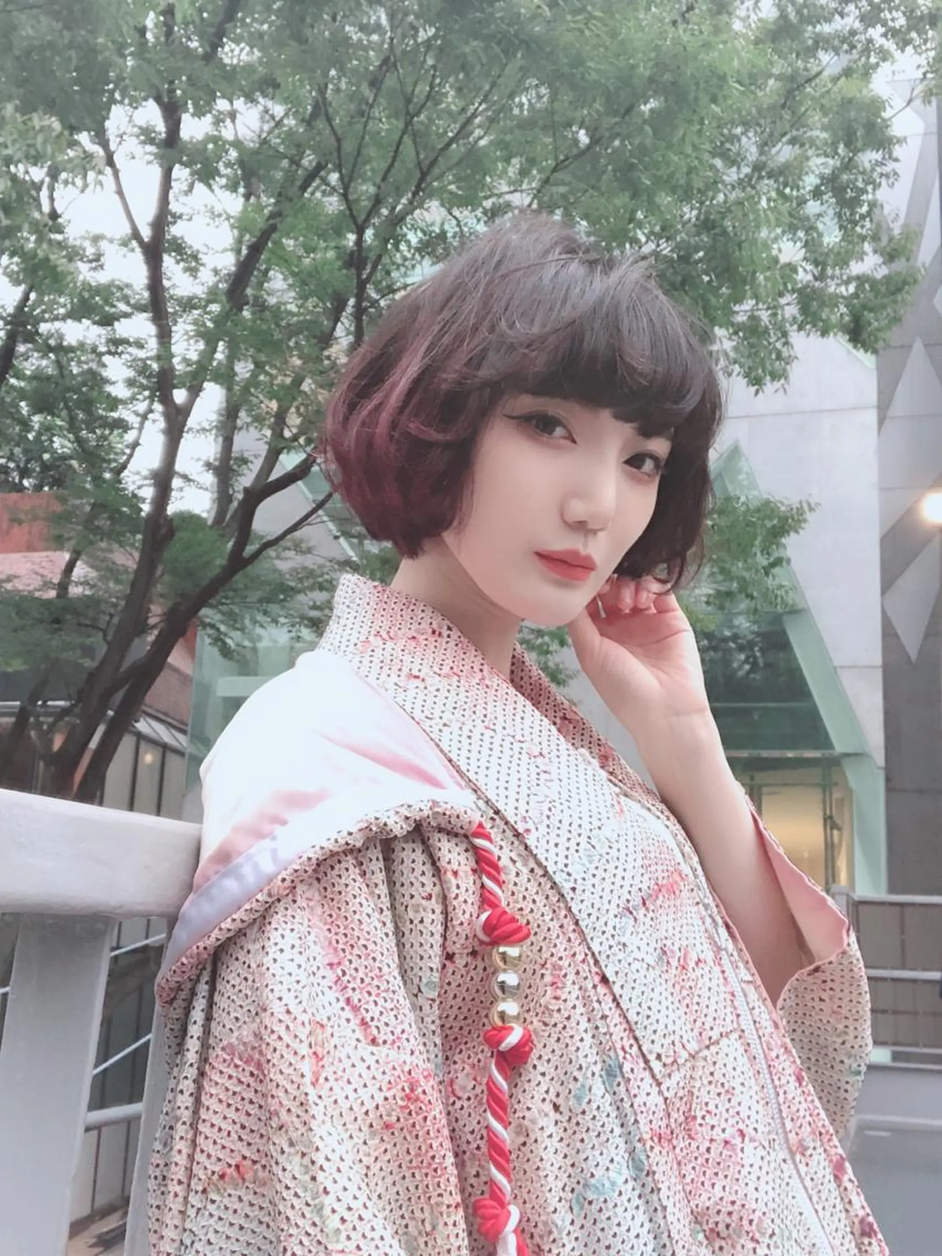 ショート カラー グラデーションカラー ピンクカラー み ゆきのマツエク・マツパデザイン