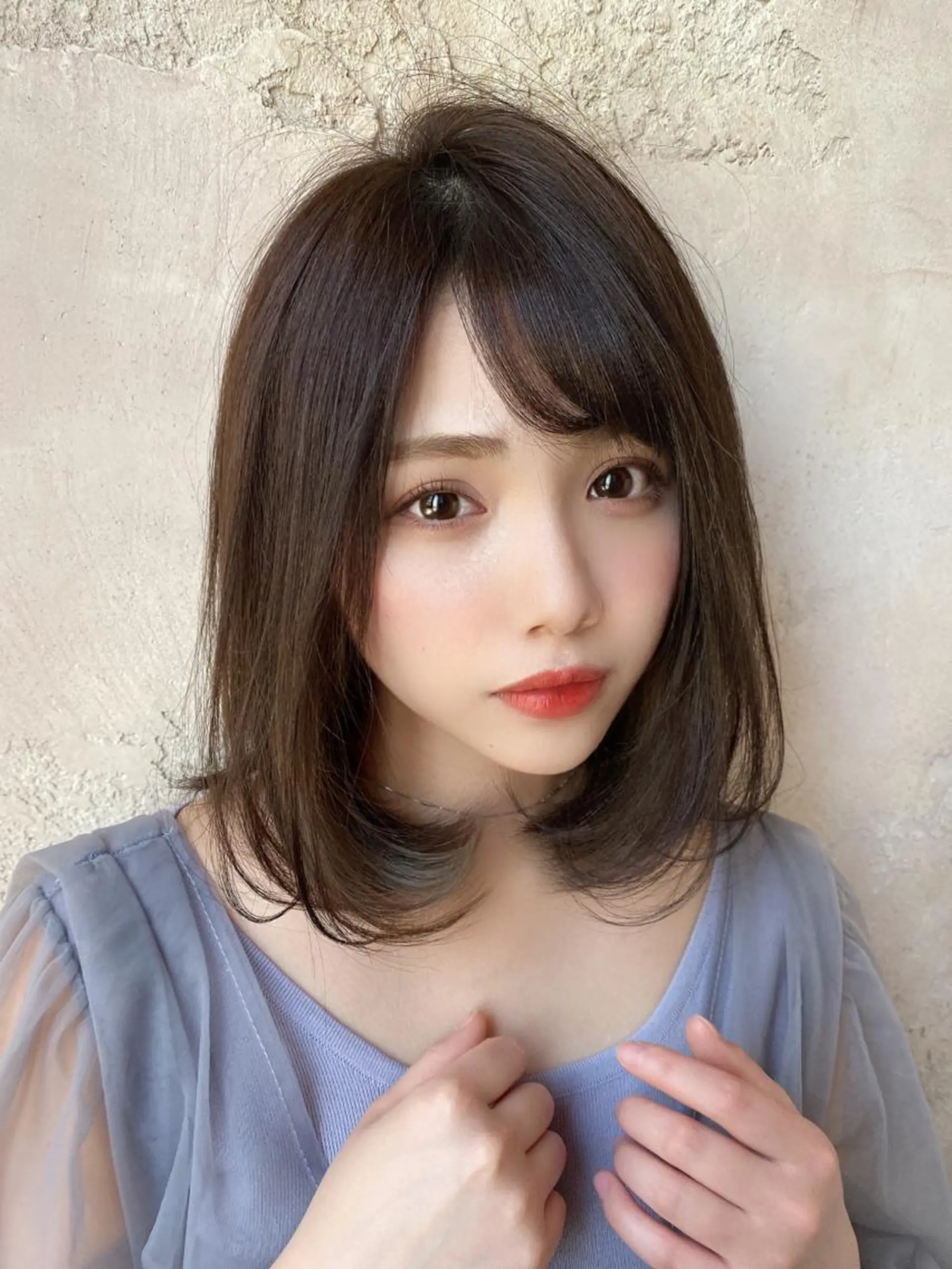 ミディアム 韓国風ヘア✻透明感 カラー✻yukaのヘアスタイル