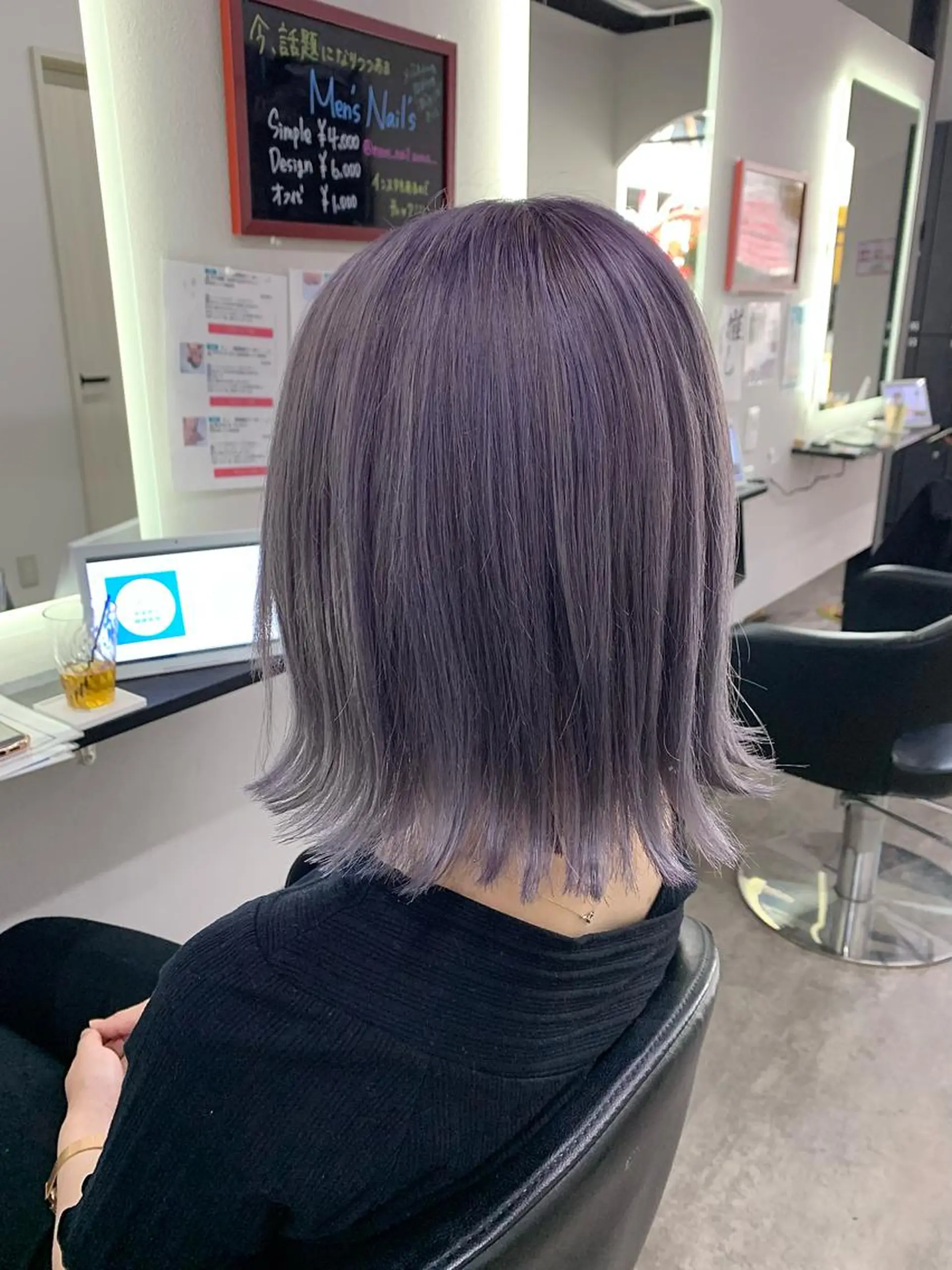 ショート カラー ラベンダーカラー ヘアカラー トリートメント RAIA💎ケア ブリーチ&パーマ💎のヘアスタイル