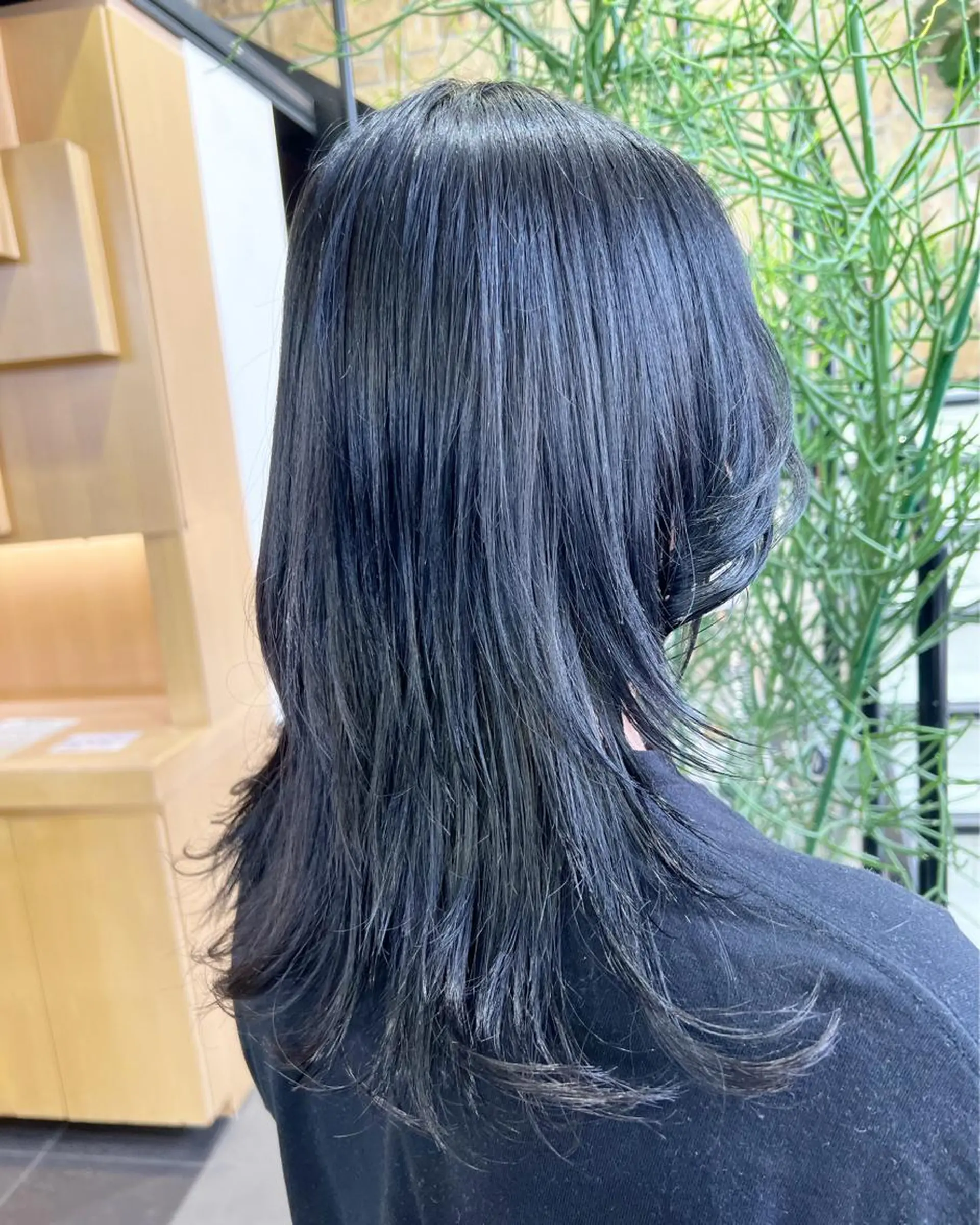 ロング カラー 黒髪 ブルーカラー 透明感カラー メンズカット松戸/韓 国/メンズパーマ航太のヘアスタイル