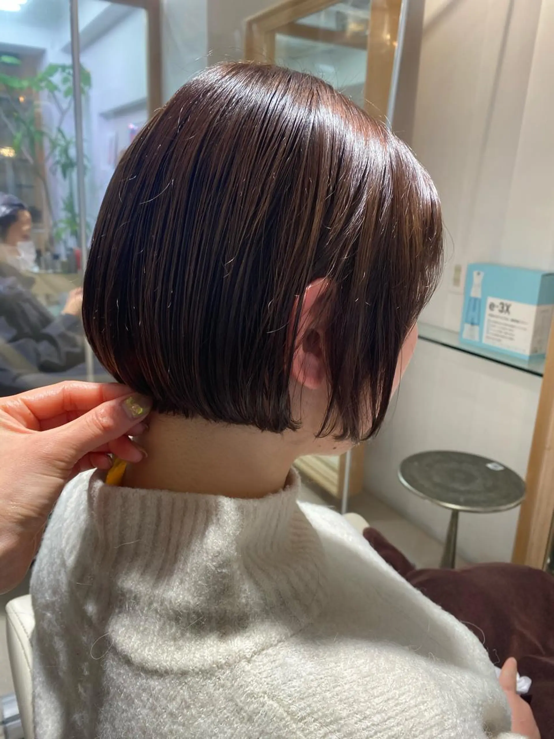ミディアム カラー カット ヘアカラー トリートメント 安永 涼のヘアスタイル