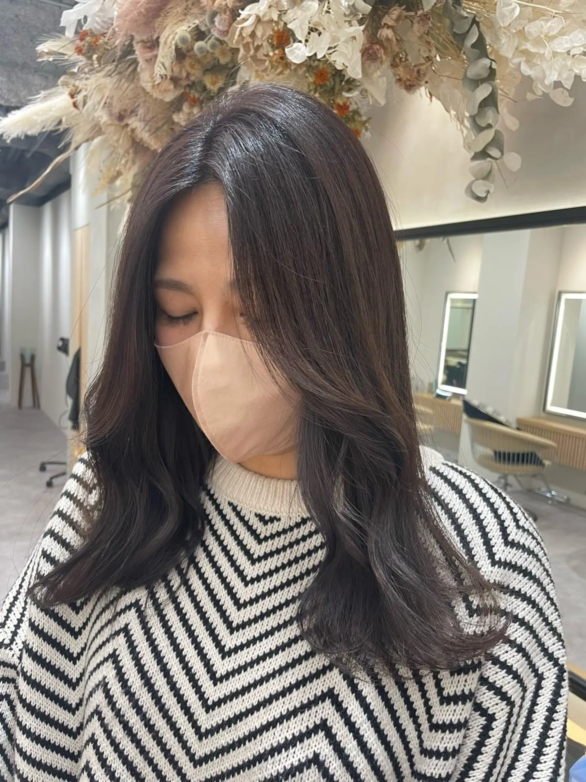 セミロング ヘアアレンジ レイヤー縮毛矯正 ささきすずね💗のヘアスタイル