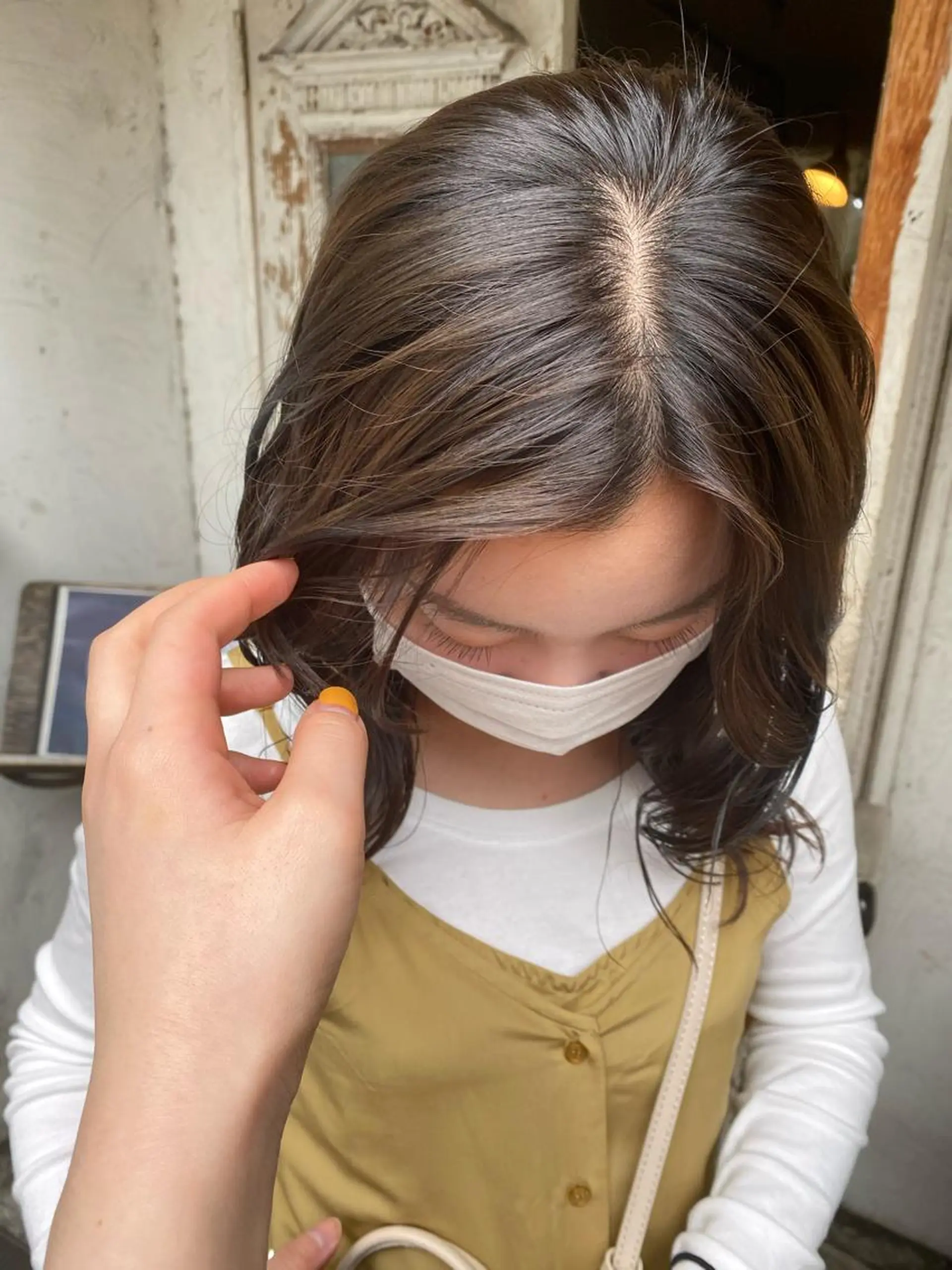ミディアム カラー ヘアアレンジ 顔まわりレイヤー 韓国風ヘア レイヤーカット お任せヘア☘️☘️ 及川渚のヘアスタイル