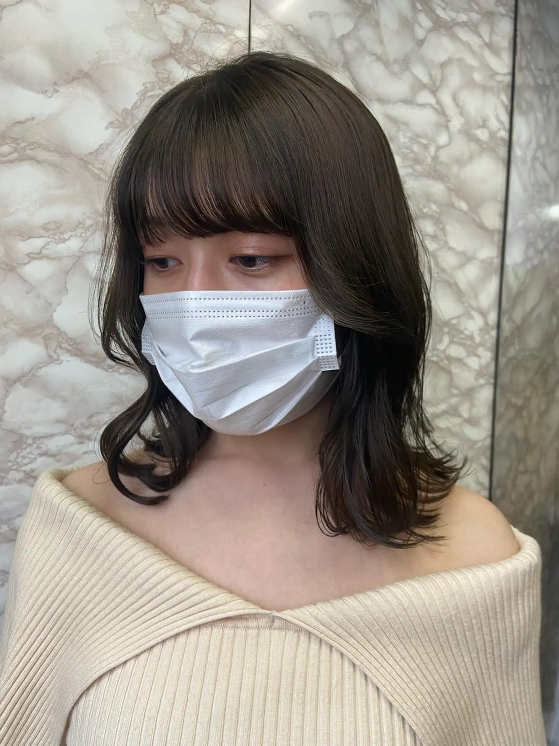 セミロング カラー 地毛風艶カラー🌿 喜多夏海のヘアスタイル