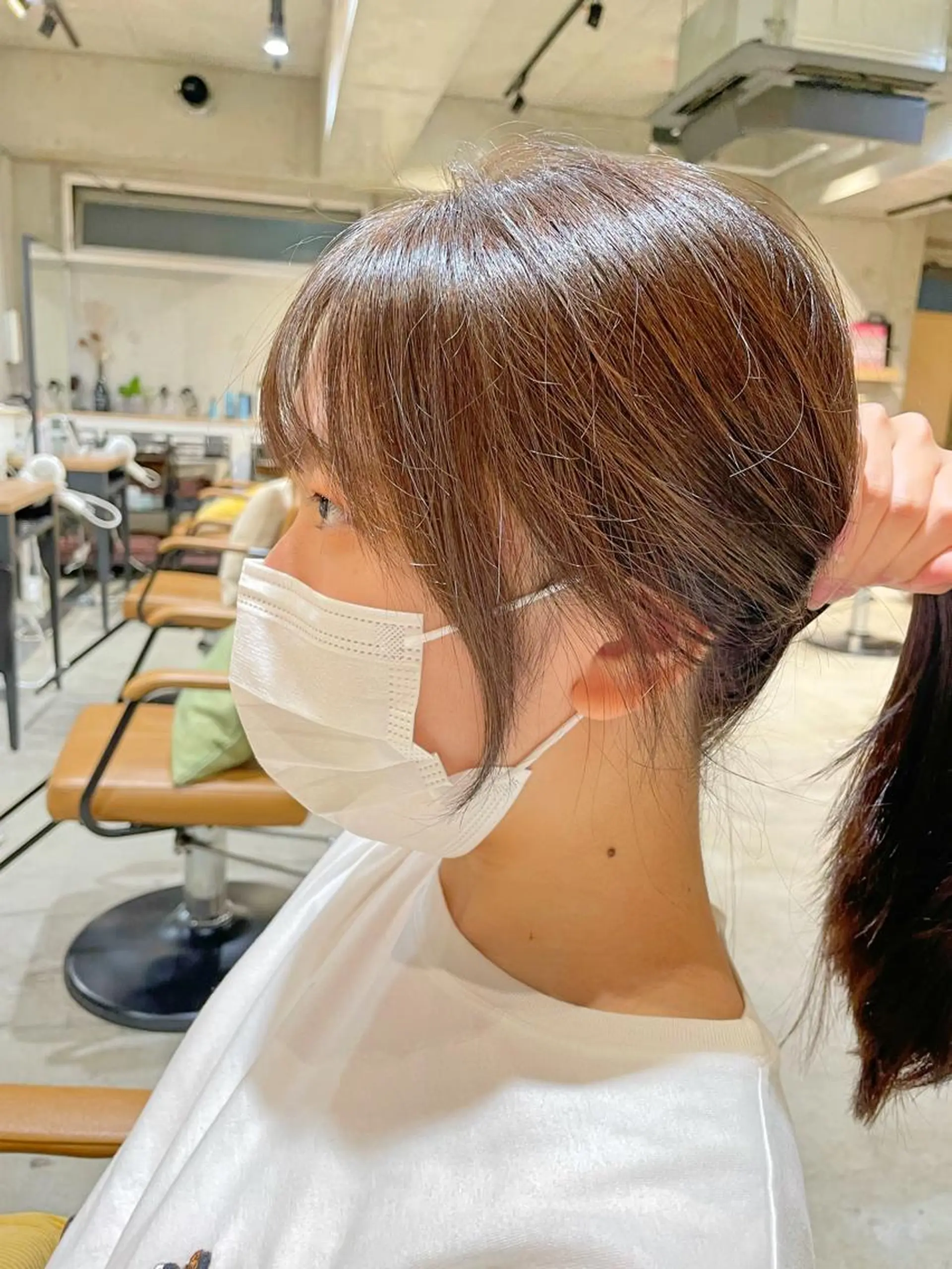 セミロング カット ヘアカラー トリートメント 日比崚介🍀 おくれげ小顔カットのヘアスタイル
