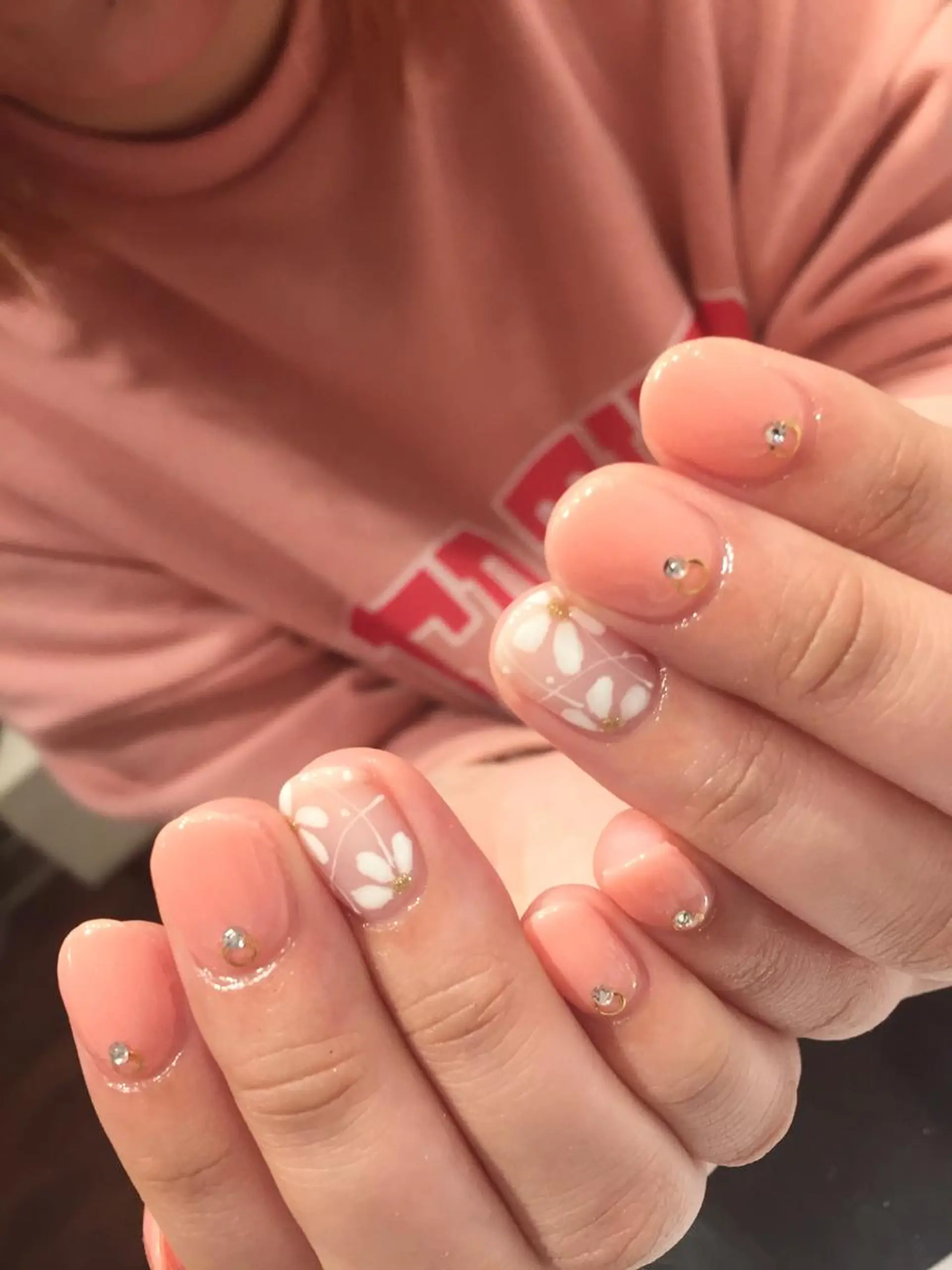 ネイル フラワーネイル オレンジ 春ネイル フットネイル 北村 麻美のネイルデザイン