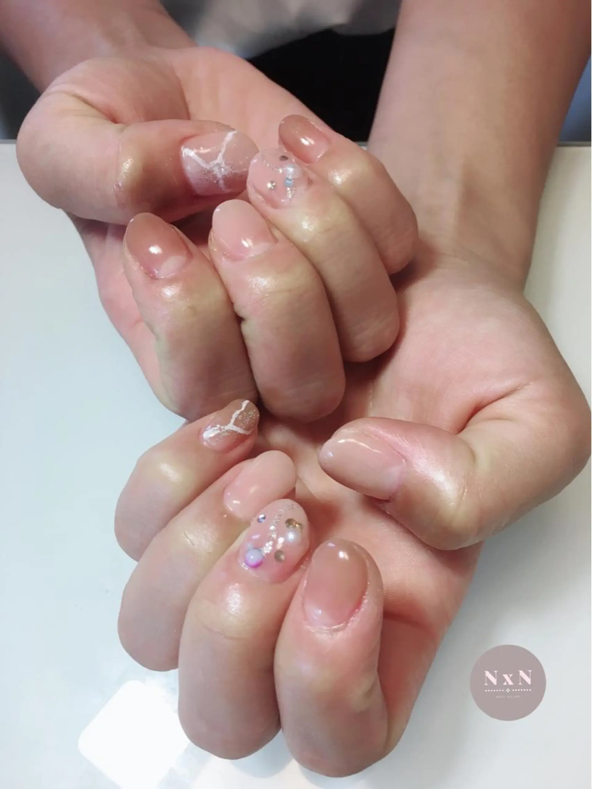 ネイル ジェルネイル グラデーション 大理石ネイル(マーブル) ぷっくりネイル nail salon N×Nのネイルデザイン