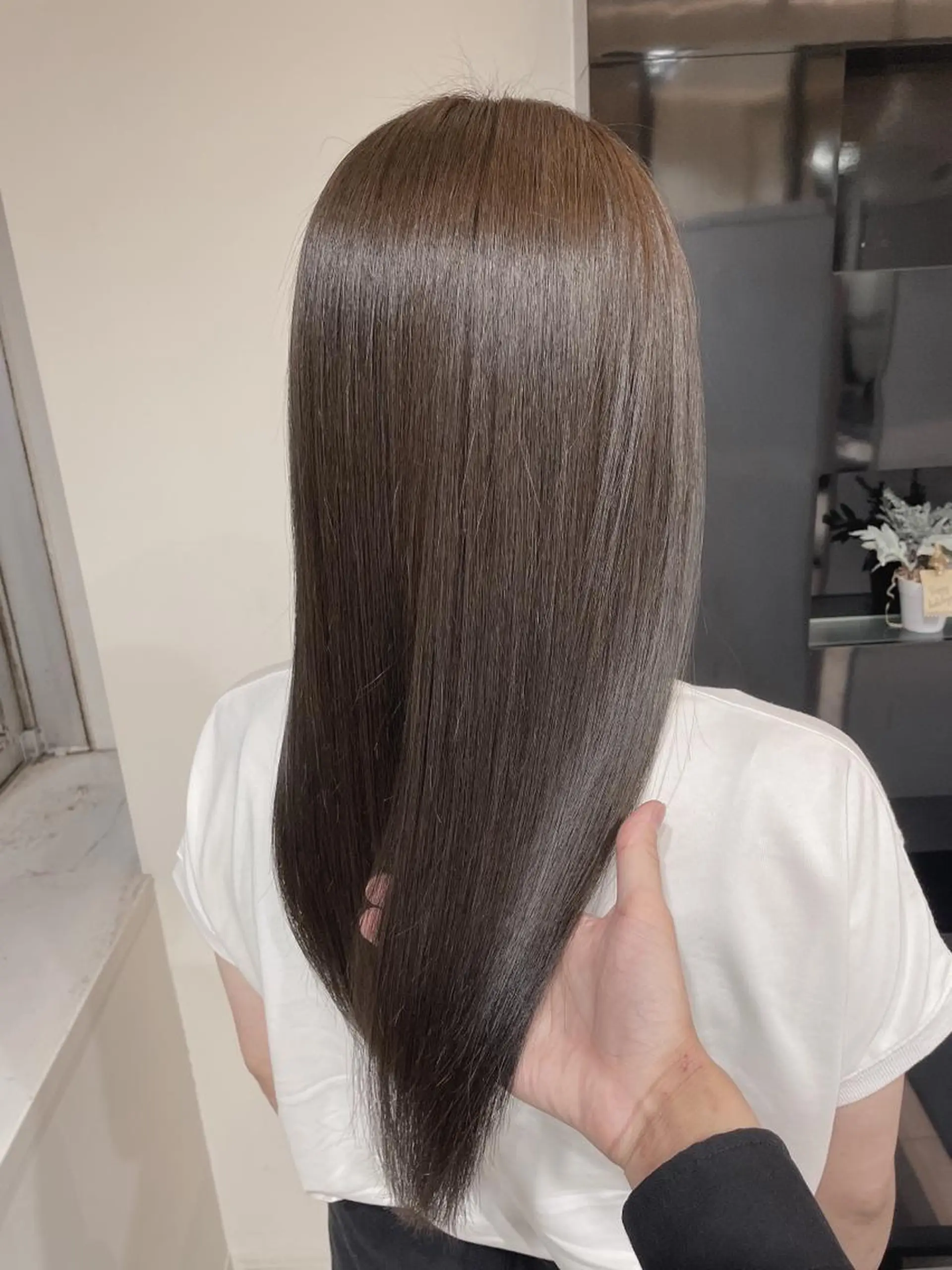 ミディアム パーマ 髪質改善 ヘアカラー トリートメント ヘアセット 髪質改善カラー🦋 田村のヘアスタイル