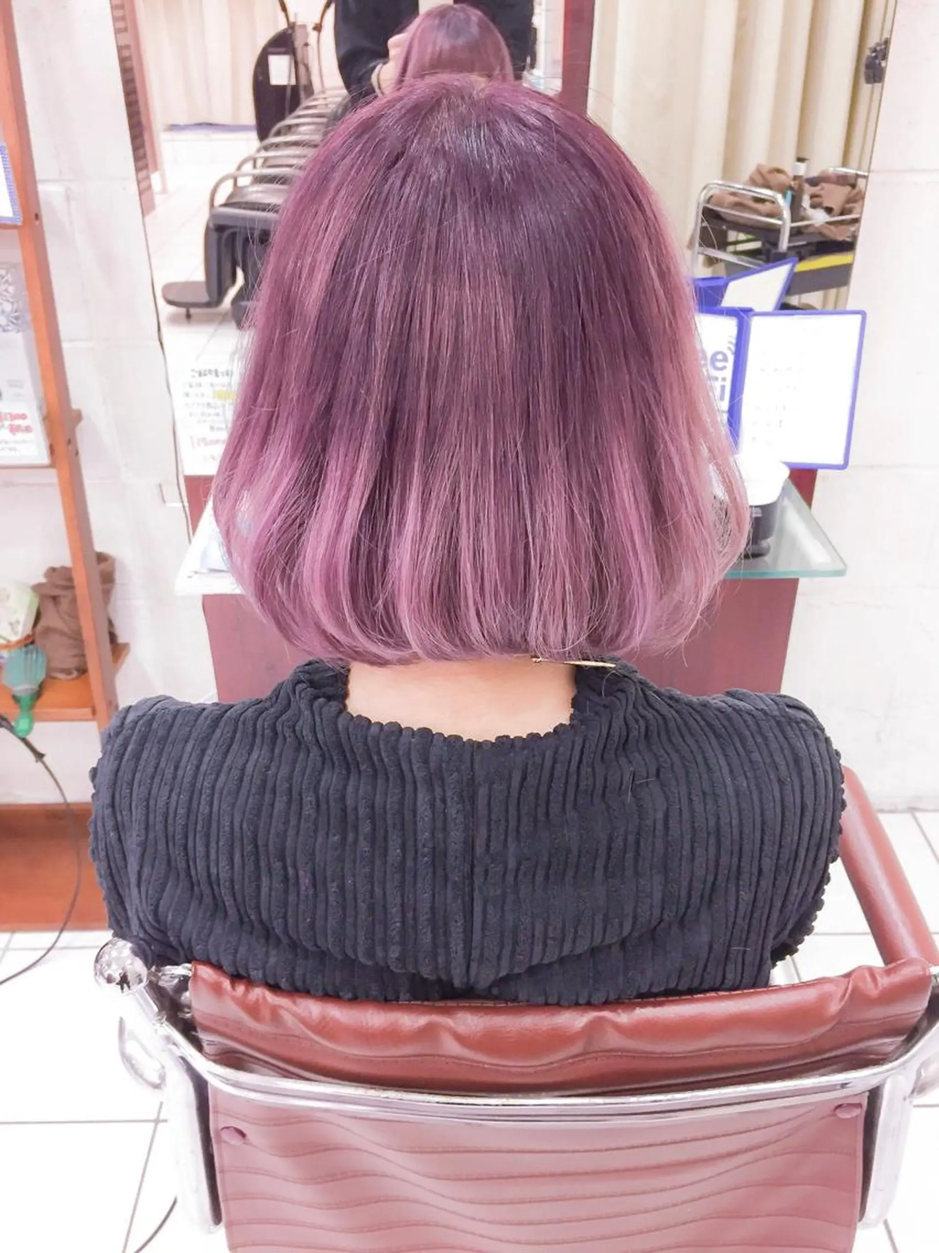 ショート カラー ラベンダーカラー ラベンダーピンク ピンクカラー モテ髪透明感❤️ デイズヘアカラーのヘアスタイル