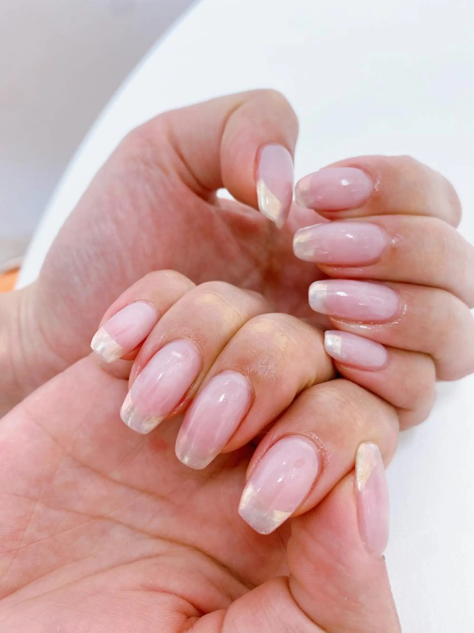 ネイル フレンチネイル ミラーネイル パープル yn salonのネイルデザイン