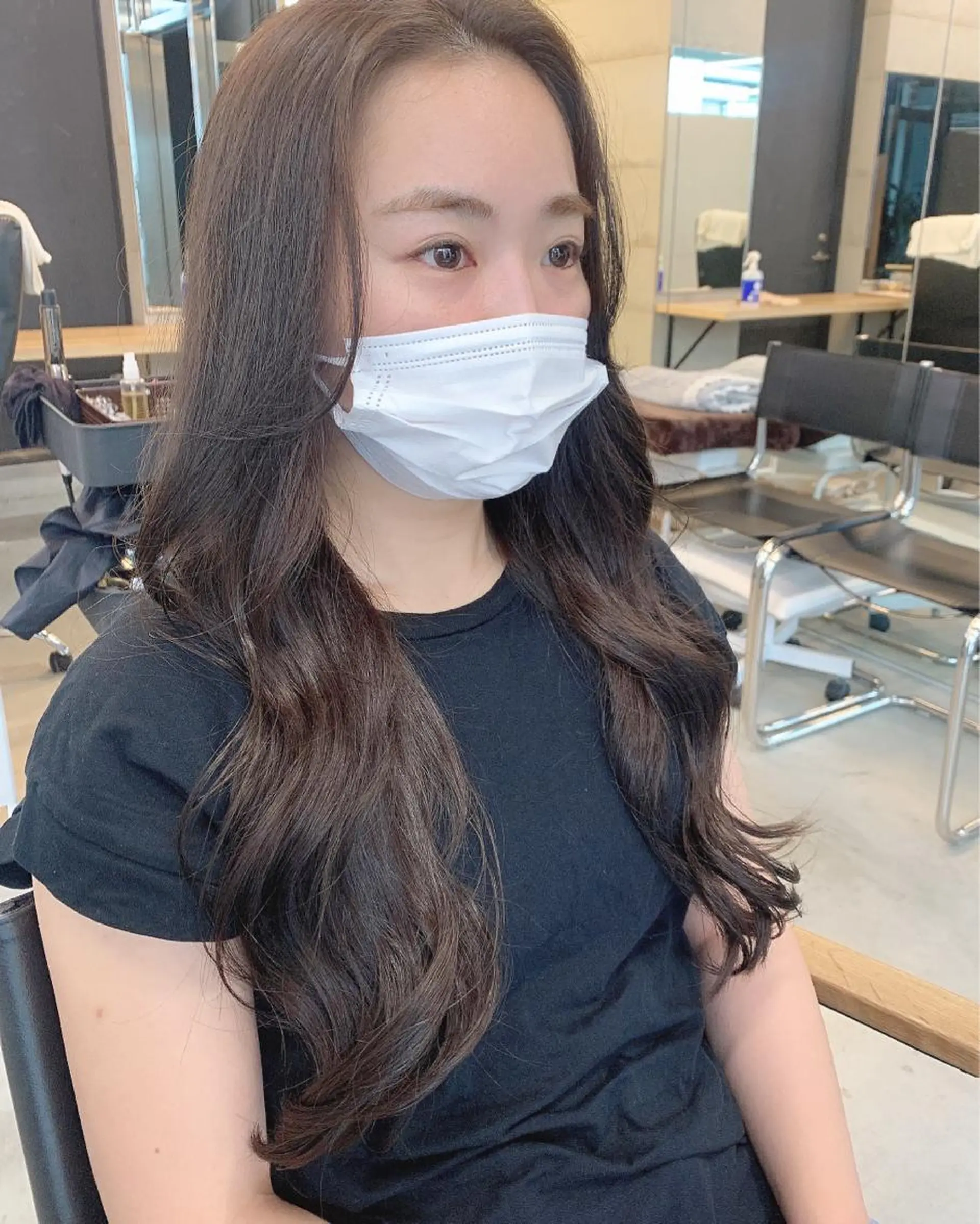 ロング カラー カット ヘアカラー トリートメント ヘッドスパ 透明感/オリーブ/ グレージュ/YUKAのヘアスタイル