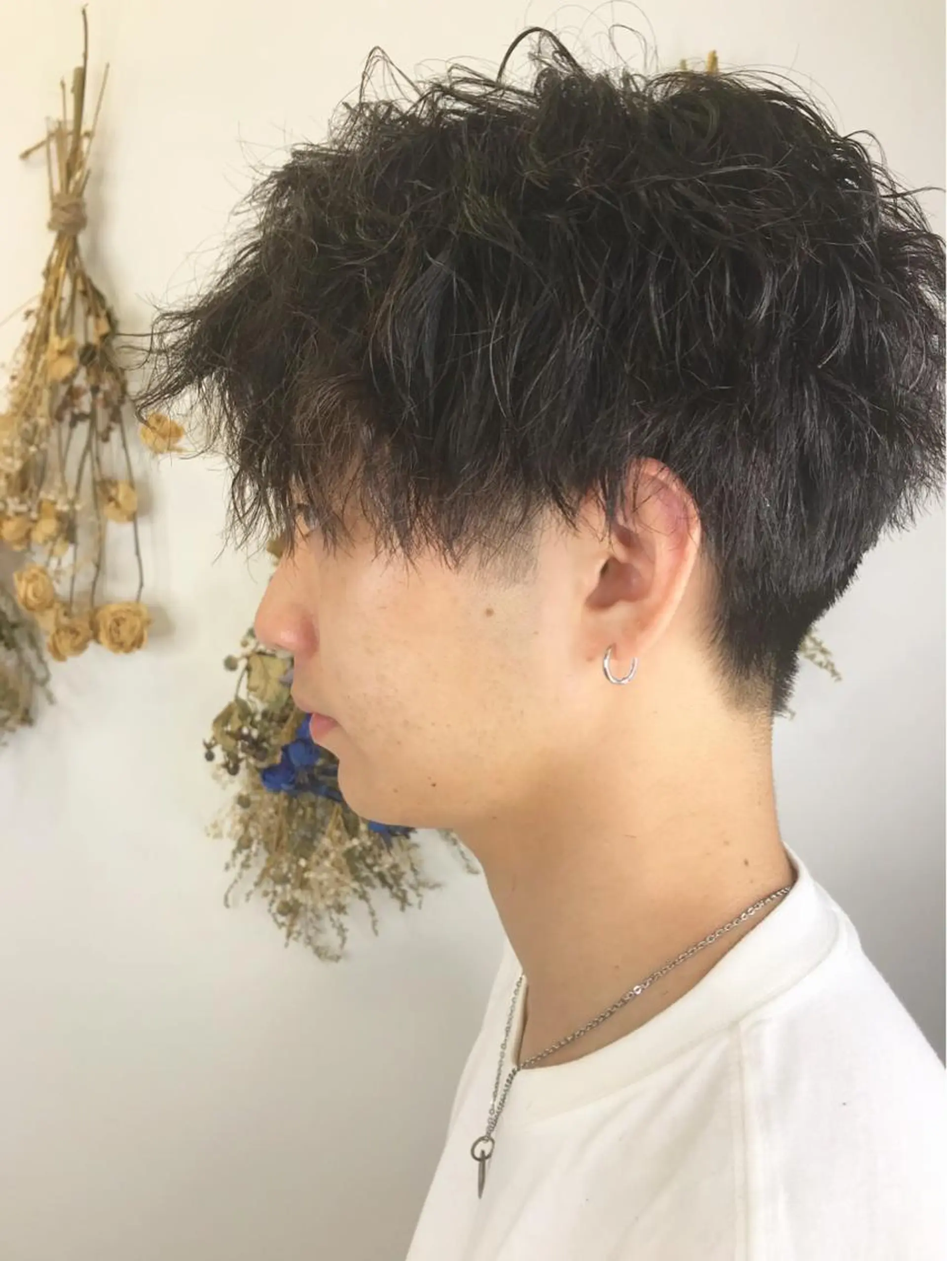 メンズ センターパート メンズサロン アソビ元町のヘアスタイル