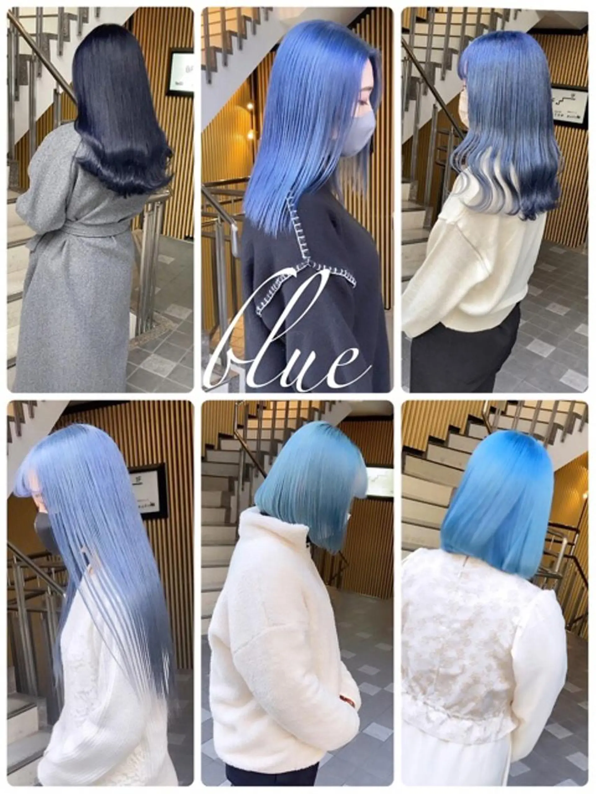 ロング カラー ブルーカラー カット ヘアカラー Selene hair 難波店のヘアスタイル