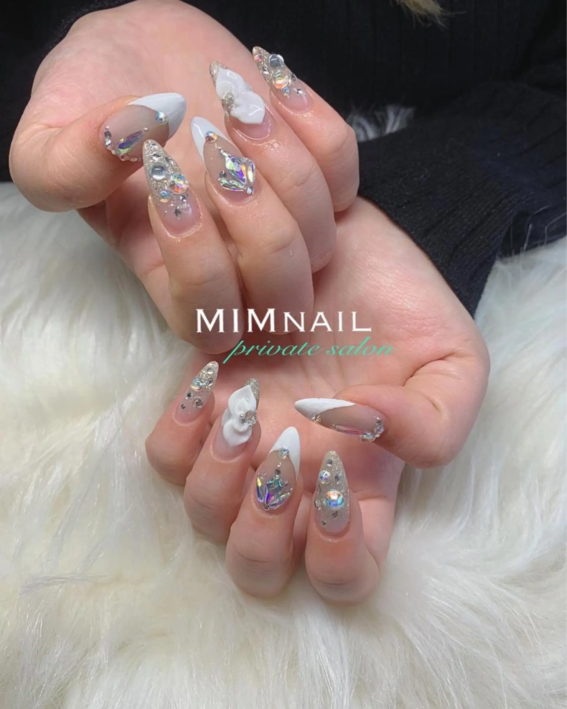 ネイル アートネイル フラワーネイル フレンチネイル 韓国ネイル ミラーネイル *･*MIMnail 1号店･*:･*のネイルデザイン