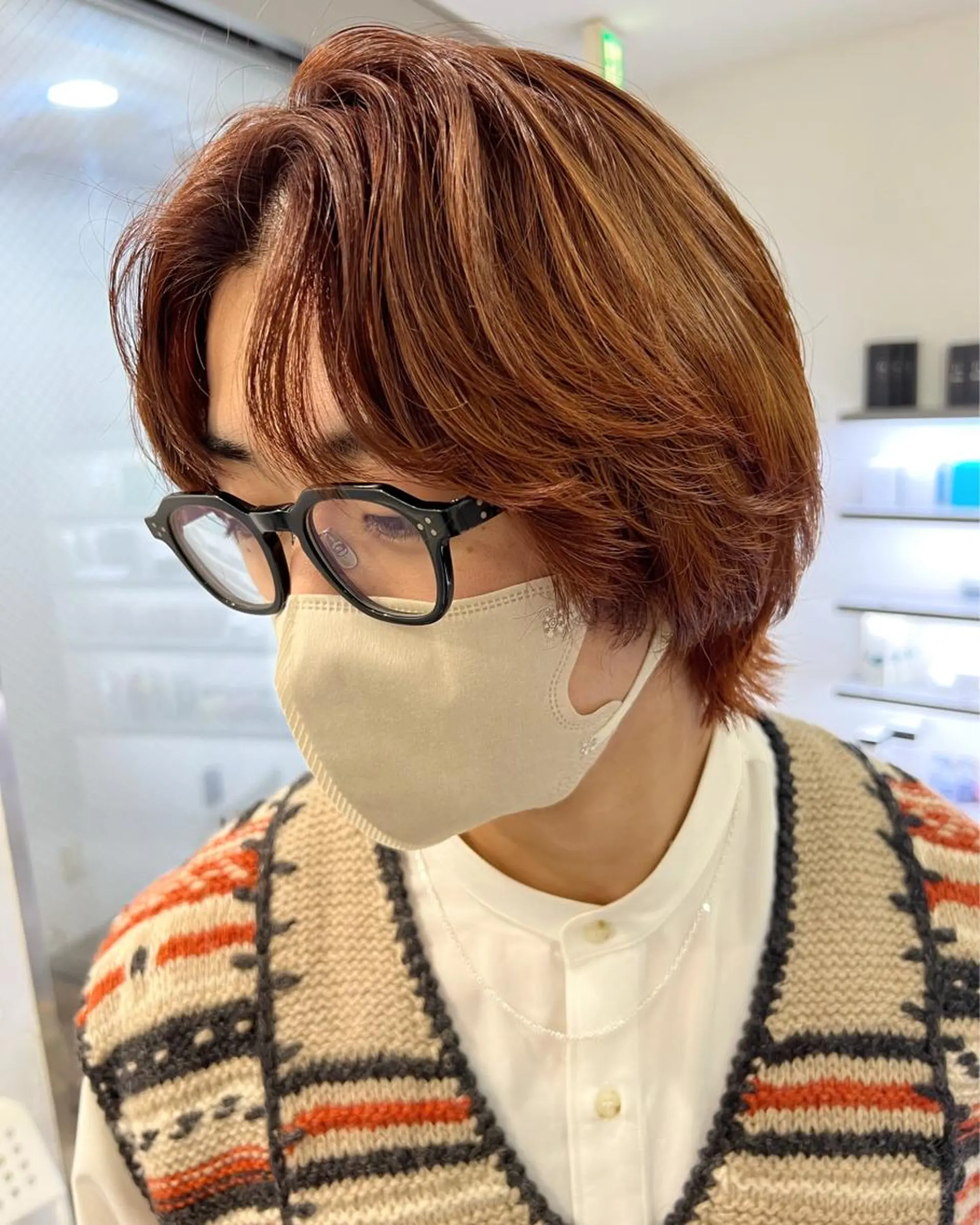 ショート カラー パーマ ヘアアレンジ メンズ キッズ ネイル マツエク・マツパ アイブロウ メンズブリーチ ブリーチ ブリーチなしカラー オレンジ カラーマツエク カット ヘアカラー ショートヘア原宿 fifth コシのヘアスタイル