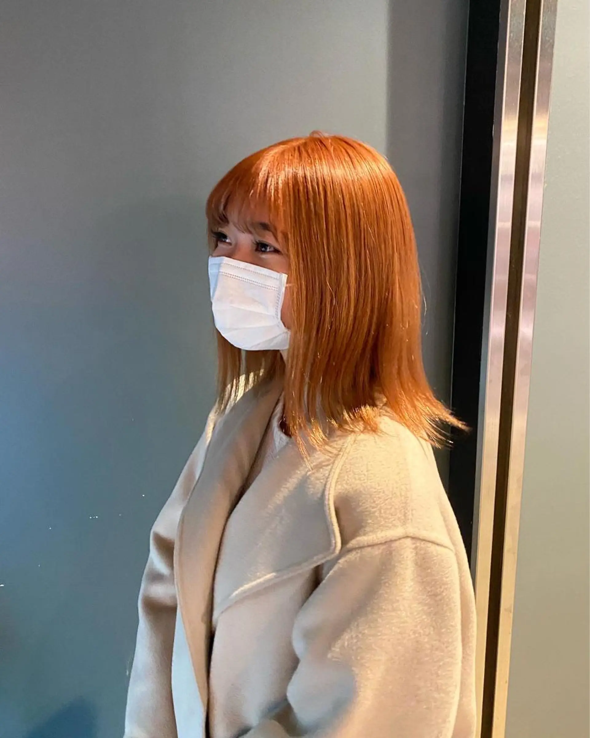 ミディアム カラー オレンジ stylist トモヤのヘアスタイル