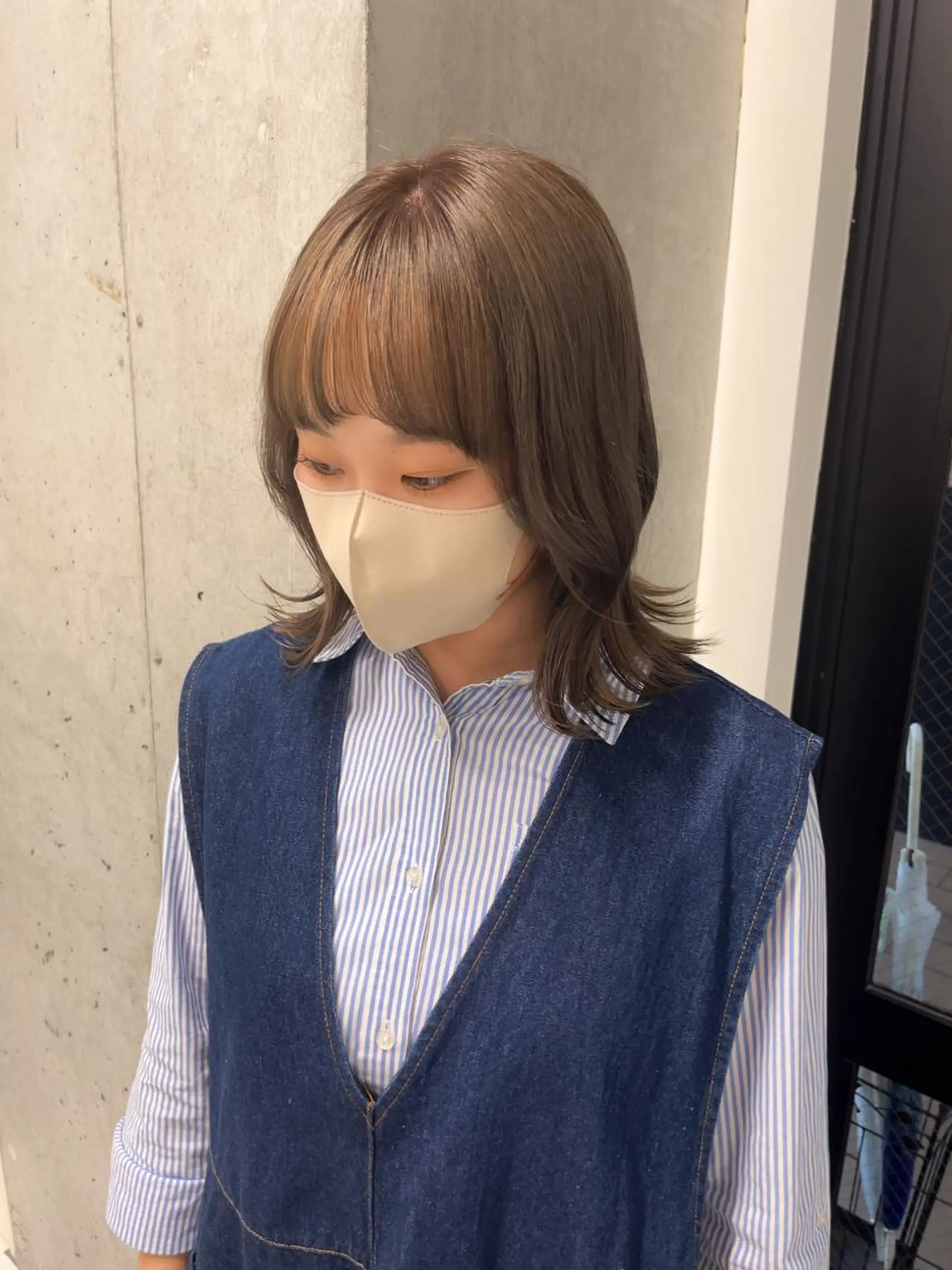 ミディアム カラー グレージュ ラベンダーカラー ラベンダーグレージュ ラベンダーグレー りおな/髪質改善/ カラー /平尾のヘアスタイル