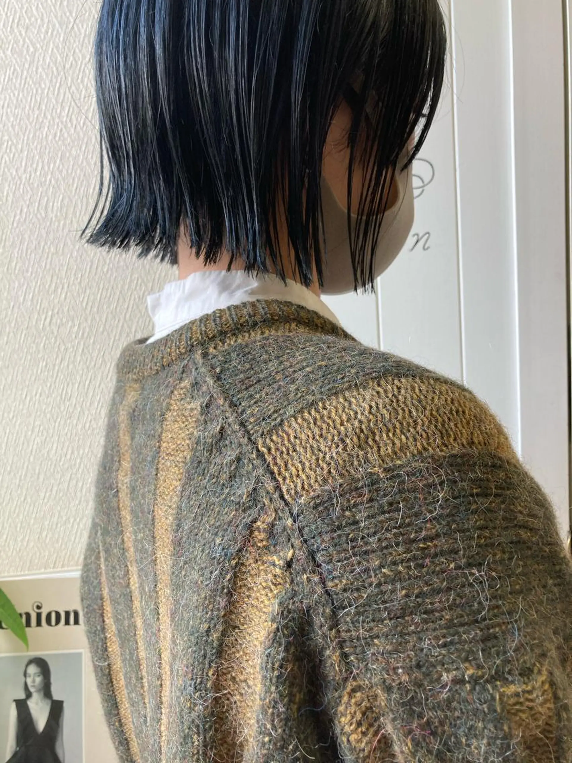 ミディアム カラー ブリーチ ブルーカラー ネイビーカラー 小木曽智美 /ボブ/ショートのヘアスタイル