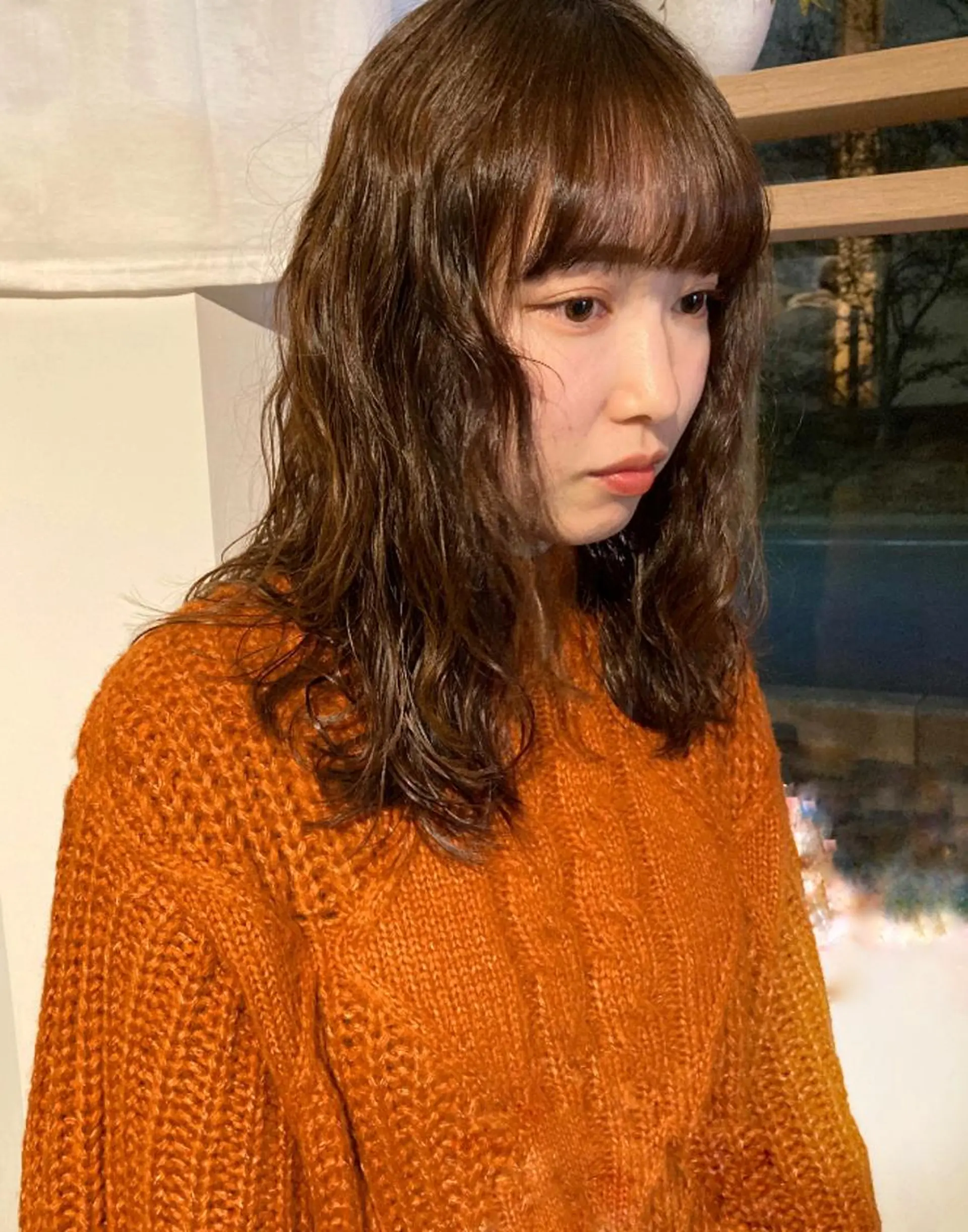ミディアム パーマ カワサキ カエデのヘアスタイル