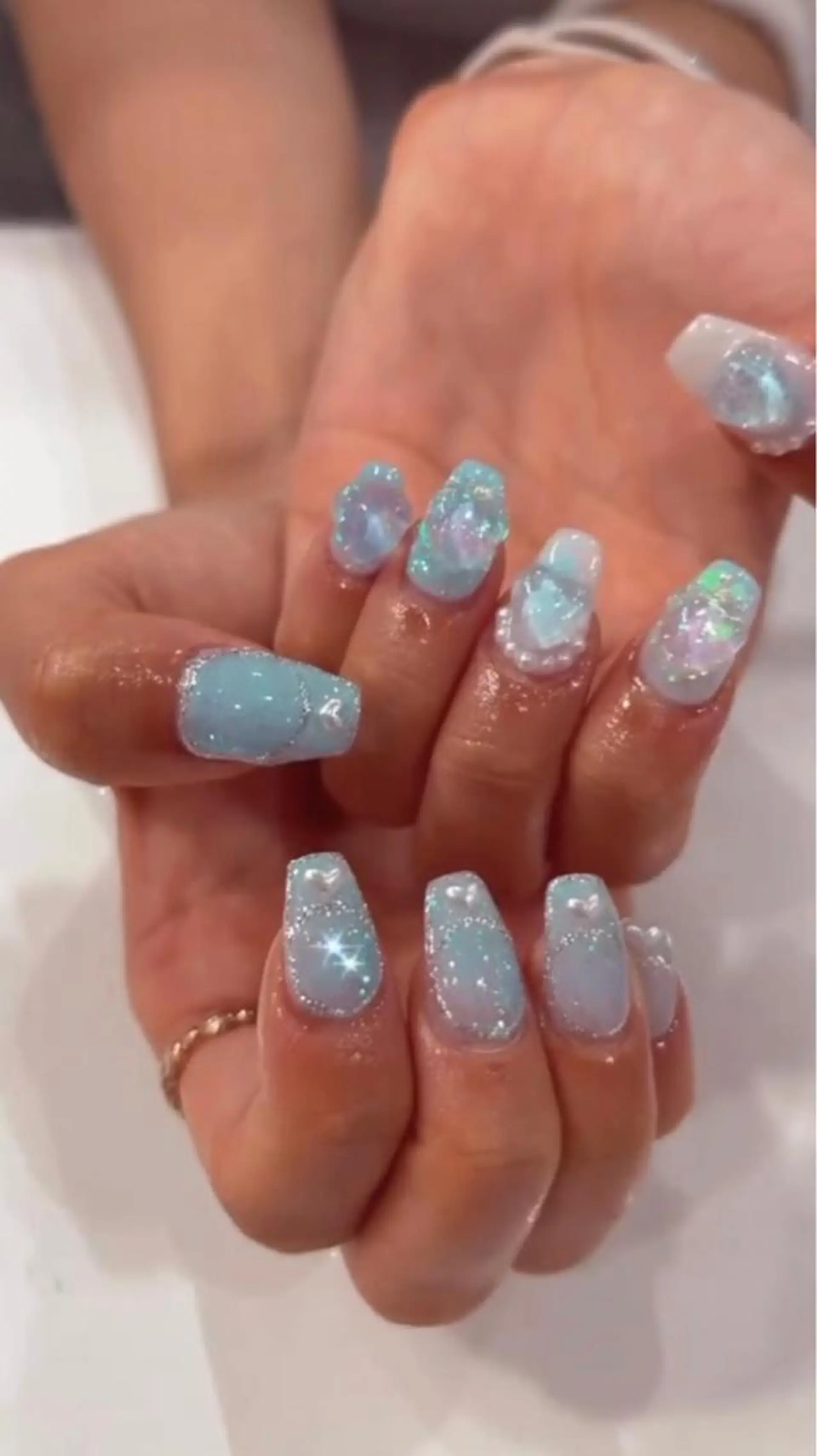 ネイル 氷ネイル・うるうるネイル 鶴橋wooone nail.rieのネイルデザイン