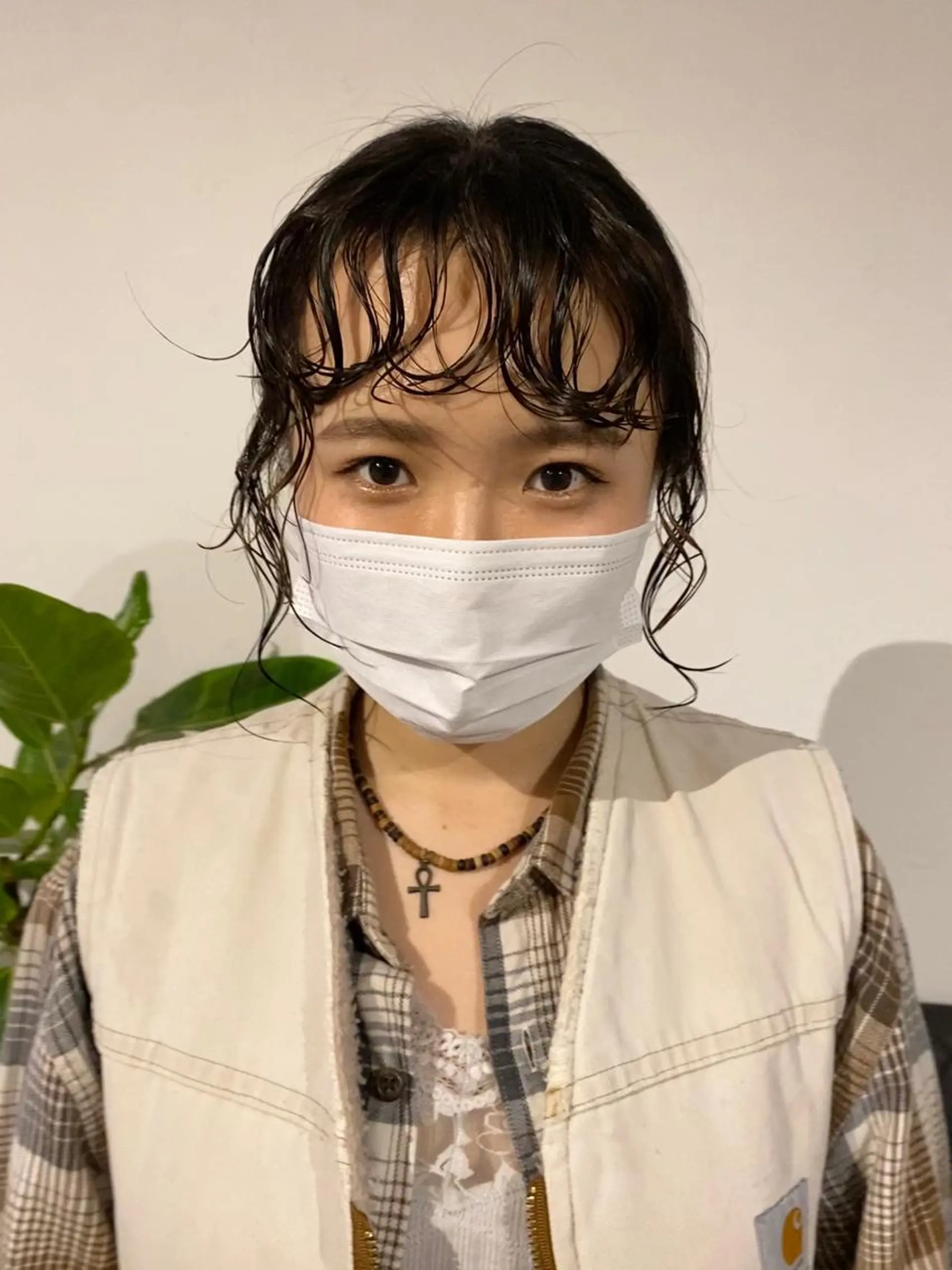 ミディアム パーマ ヘアアレンジ ミディアムパーマ 顔周りカット ショート/パーマ/ カラー/FUKOのヘアスタイル