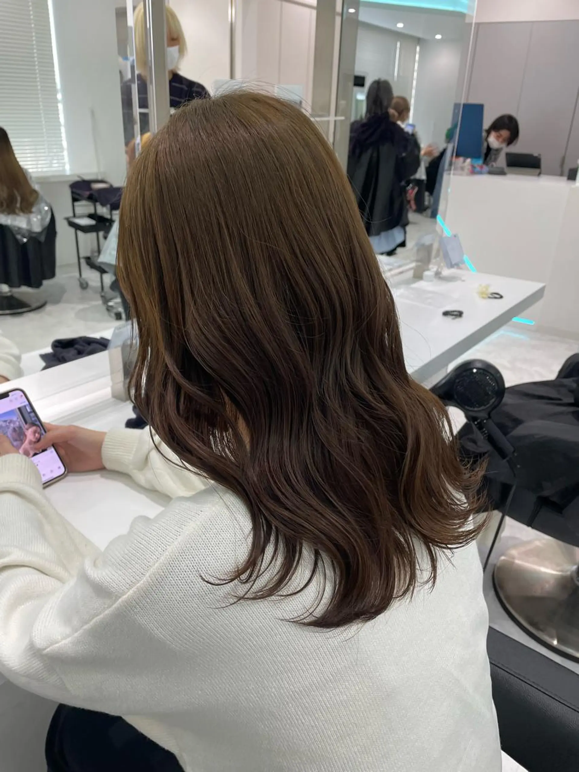セミロング カラー ヘアアレンジ ブリーチ ブリーチなしカラー 髪質改善/美髪矯正 艶髪/Takutoのヘアスタイル