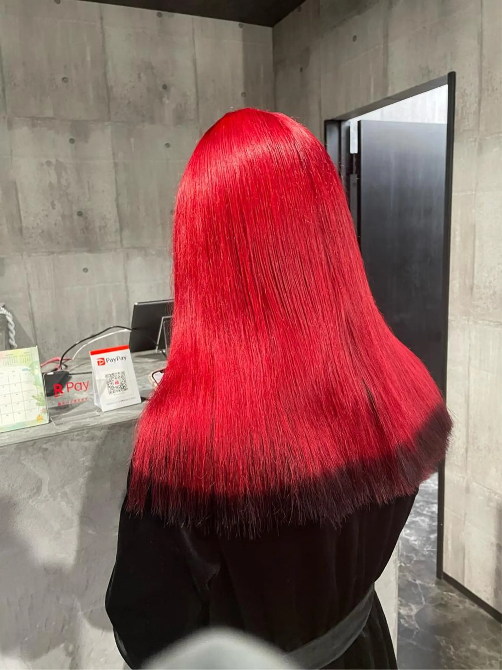 ロング カラー 黒髪 レッドカラー ヘアカラー トリートメント 👾TAMURA MAAYA👾のヘアスタイル
