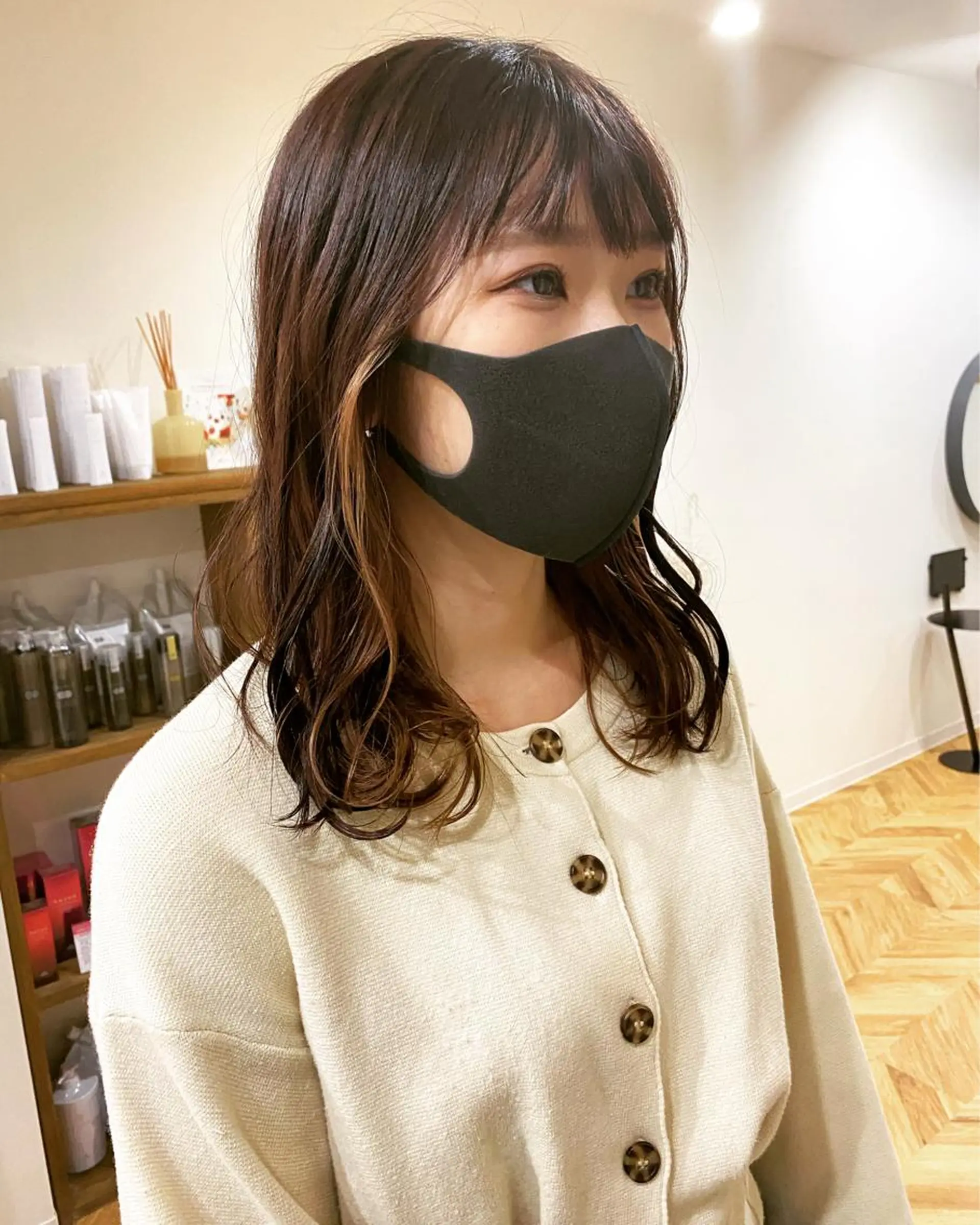 ミディアム カット ヘアカラー トリートメント 透明感/ツヤ髪/ さら艶/前田祥汰のヘアスタイル