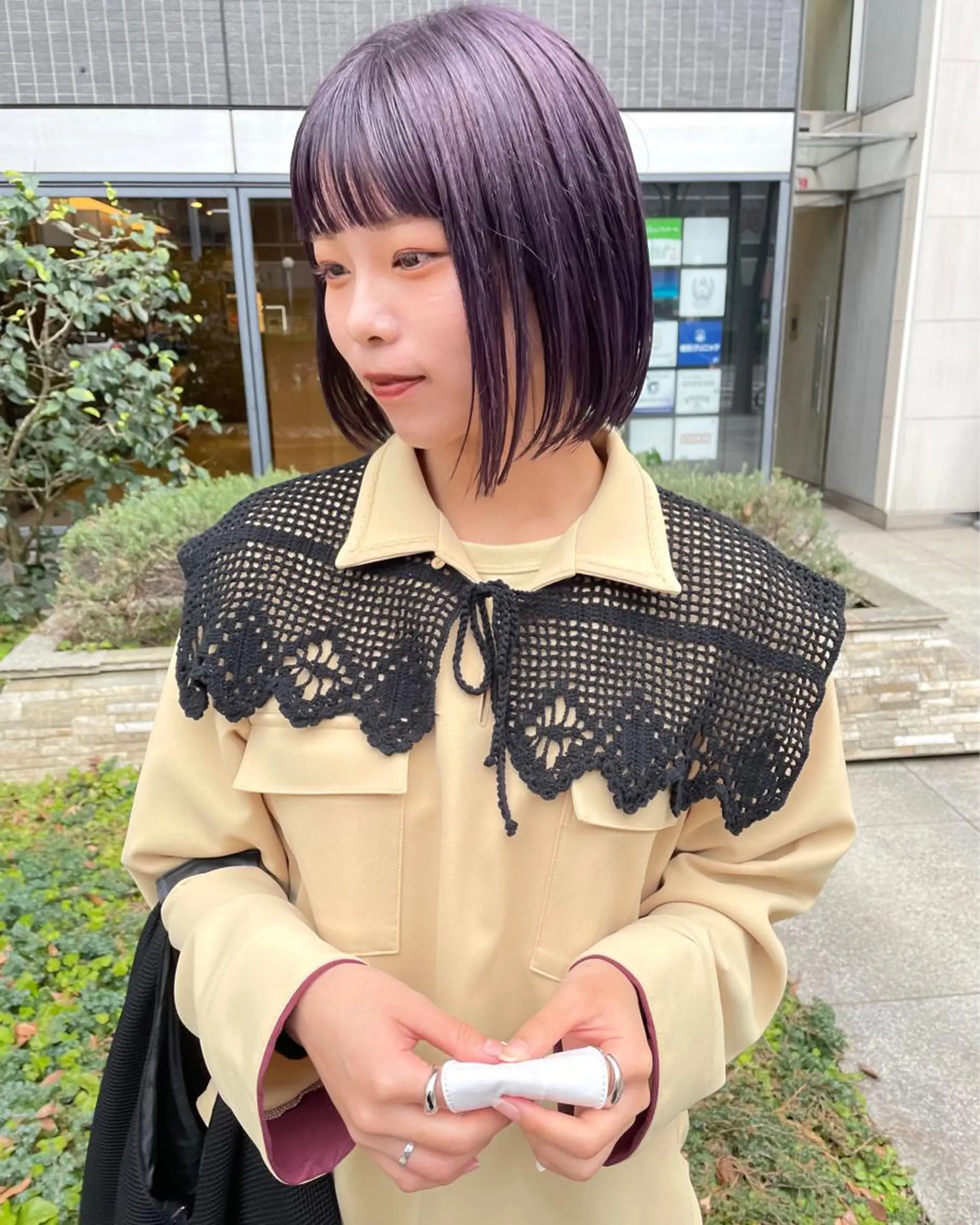 ミディアム カラー パーマ ヘアアレンジ メンズ キッズ ネイル マツエク・マツパ アイブロウ ラベンダーカラー ラベンダーグレー ボブ カット ヘアカラー トリートメント tatsumi/ボブ ウルフ/レイヤーのヘアスタイル
