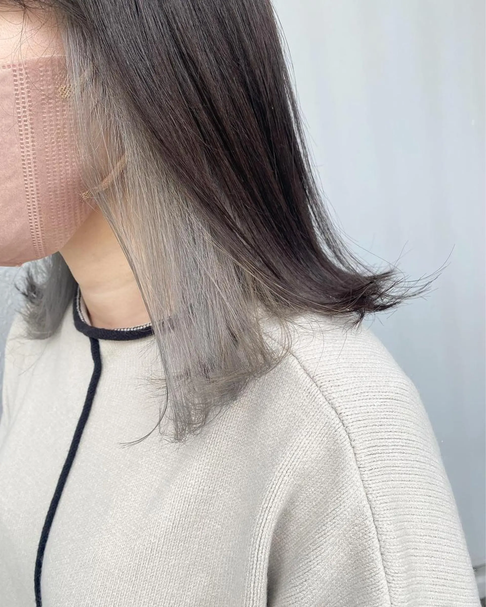 セミロング カラー ブリーチ カット ヘアカラー トリートメント 後藤紗英/髪質改善 /オリーブベージュのヘアスタイル