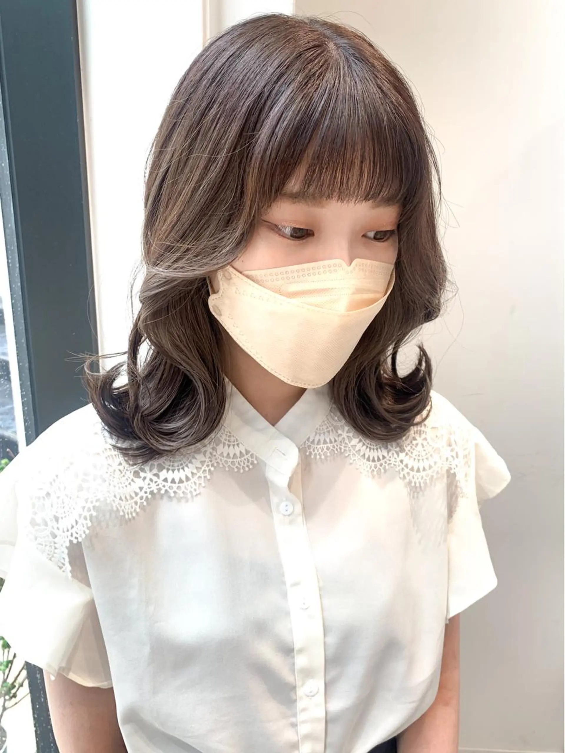 ミディアム カラー ヘアアレンジ ブリーチ カット ヘアカラー トリートメント yuka .のヘアスタイル