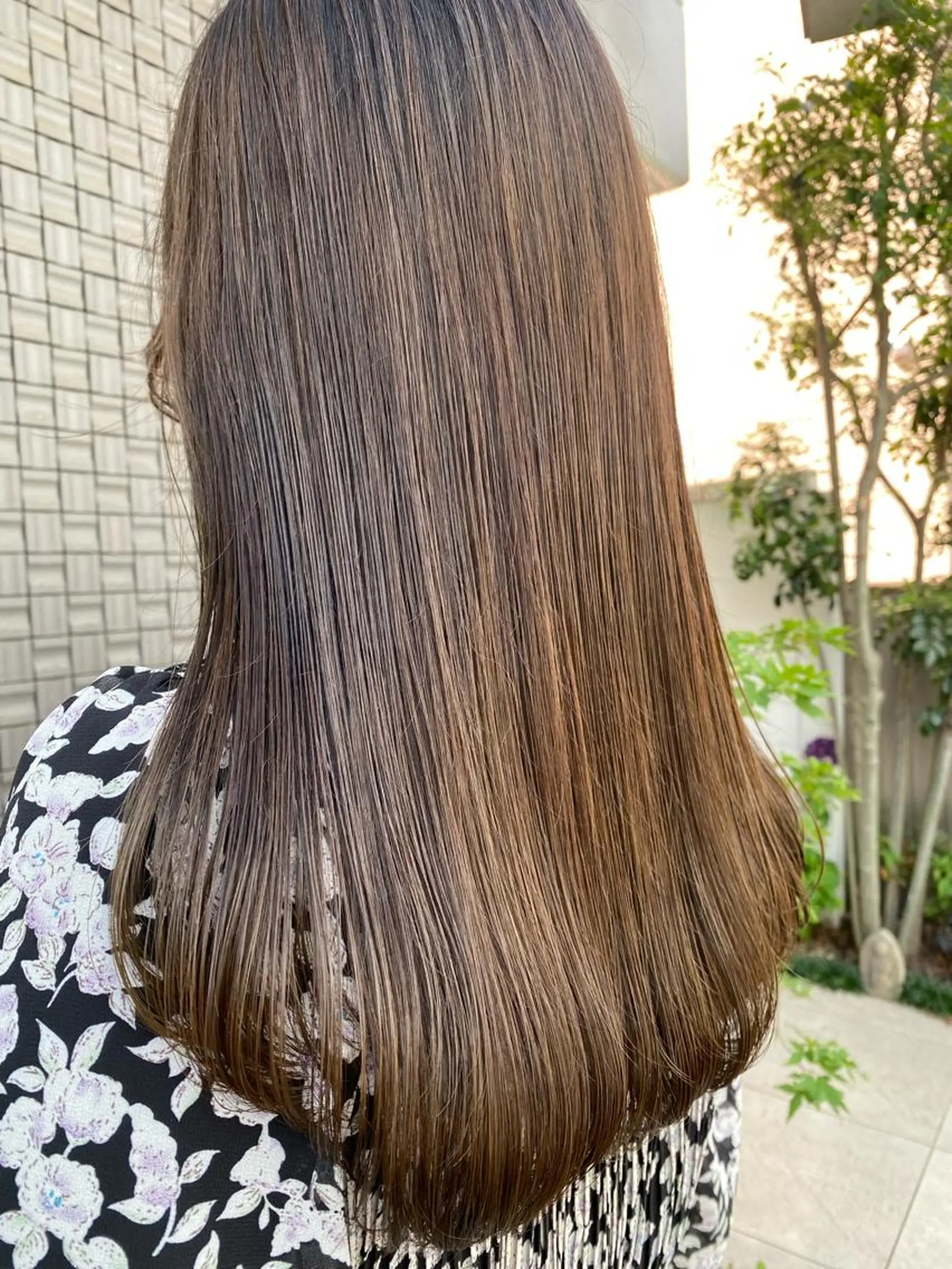 セミロング カラー ココアグレージュ グレージュ カット ヘアカラー トリートメント グレージュ/レイヤー /韓国ヘア/RISAのヘアスタイル