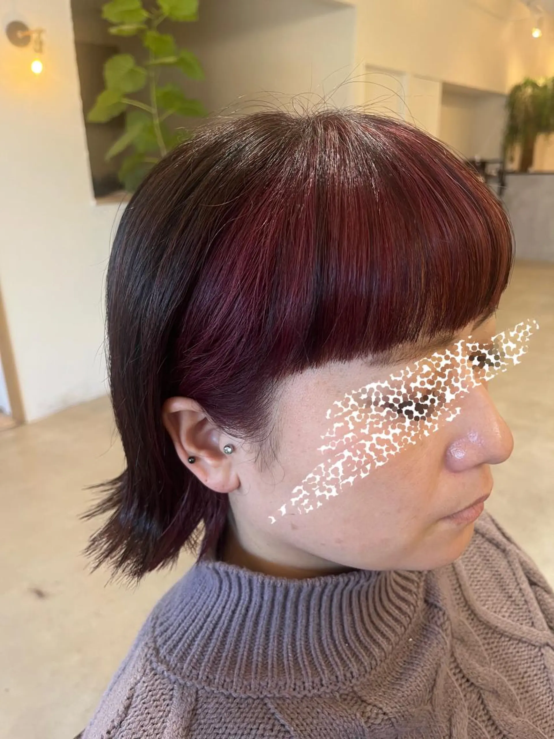 ミディアム カラー ミストバング ブリーチ ピンクカラー カット ヘアカラー トリートメント 三島 有佳里のヘアスタイル