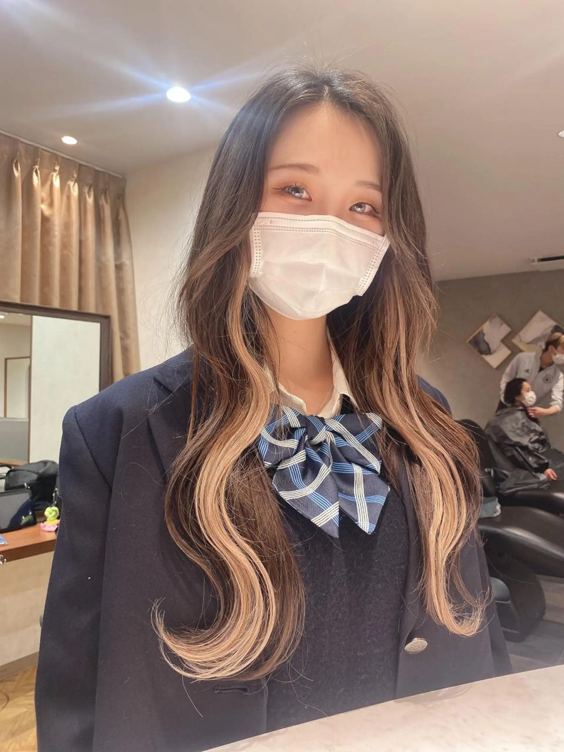 ロング 顔周り🇰🇷韓国 レイヤー/モエのヘアスタイル