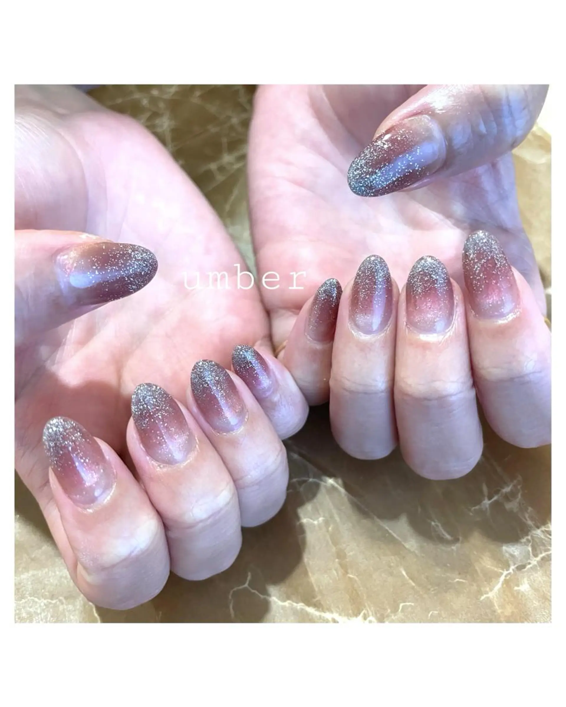 ネイル クリアネイル フラッシュネイル フットネイル フレンチネイル ラメ(グリッター) ハンドネイル umber 三茶1分のネイルデザイン