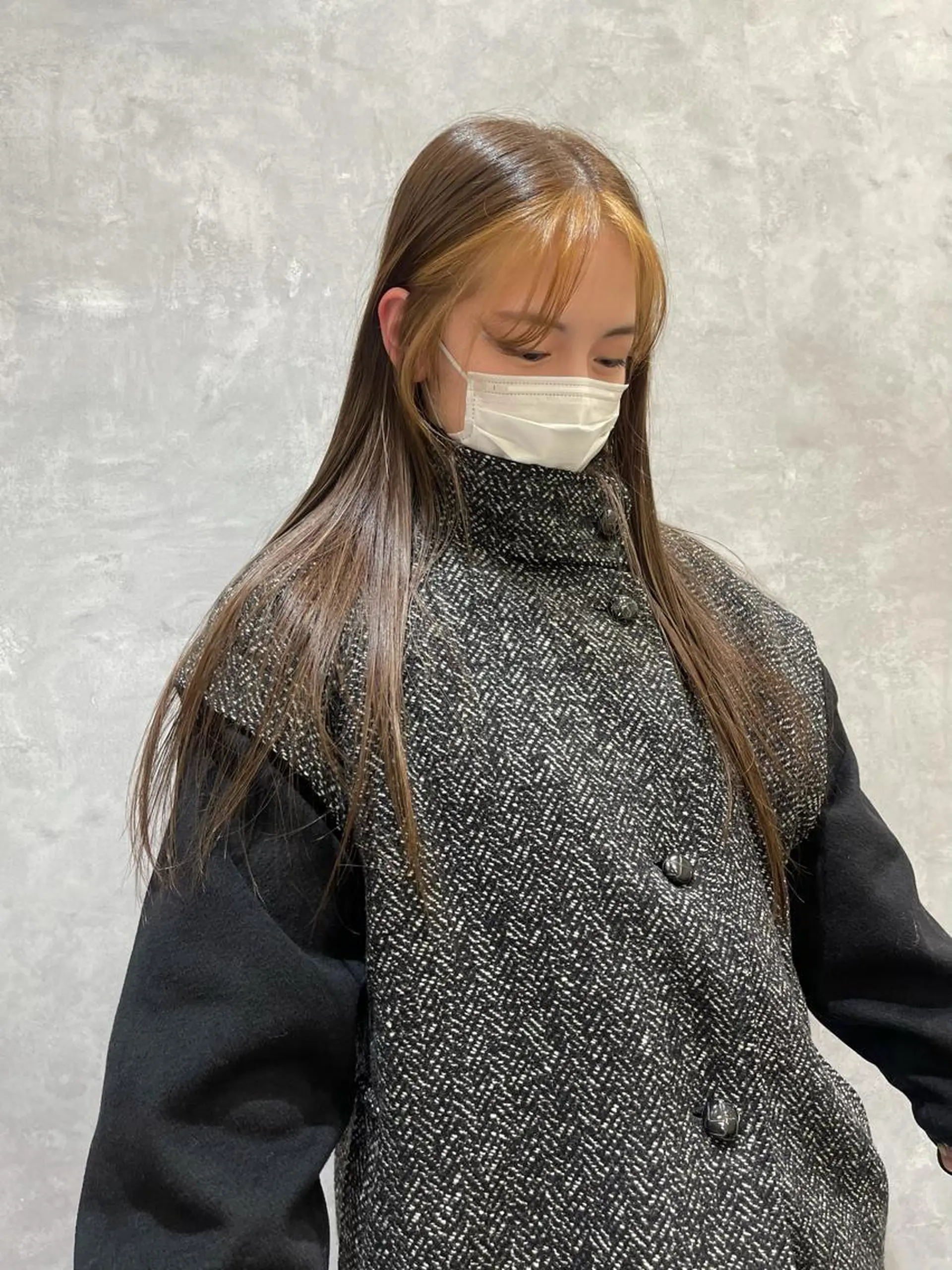 ロング カラー ミストバング ブリーチ  フェイスフレーミング ブリーチなしカラー ヘアスタイルは 『キーちゃん』に！のヘアスタイル