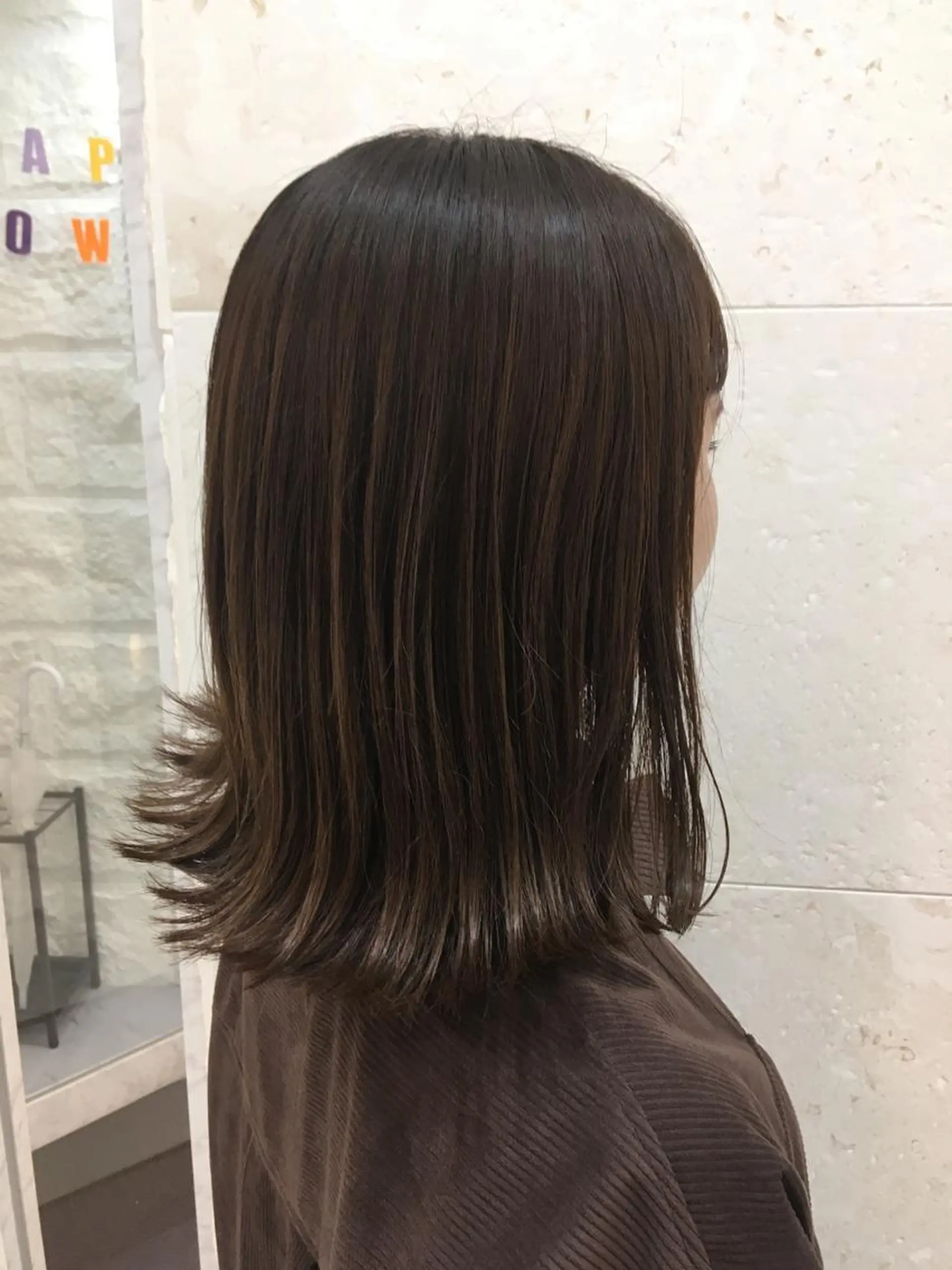 セミロング カラー ベージュカラー ショコラベージュ 斉藤 貴也のヘアスタイル